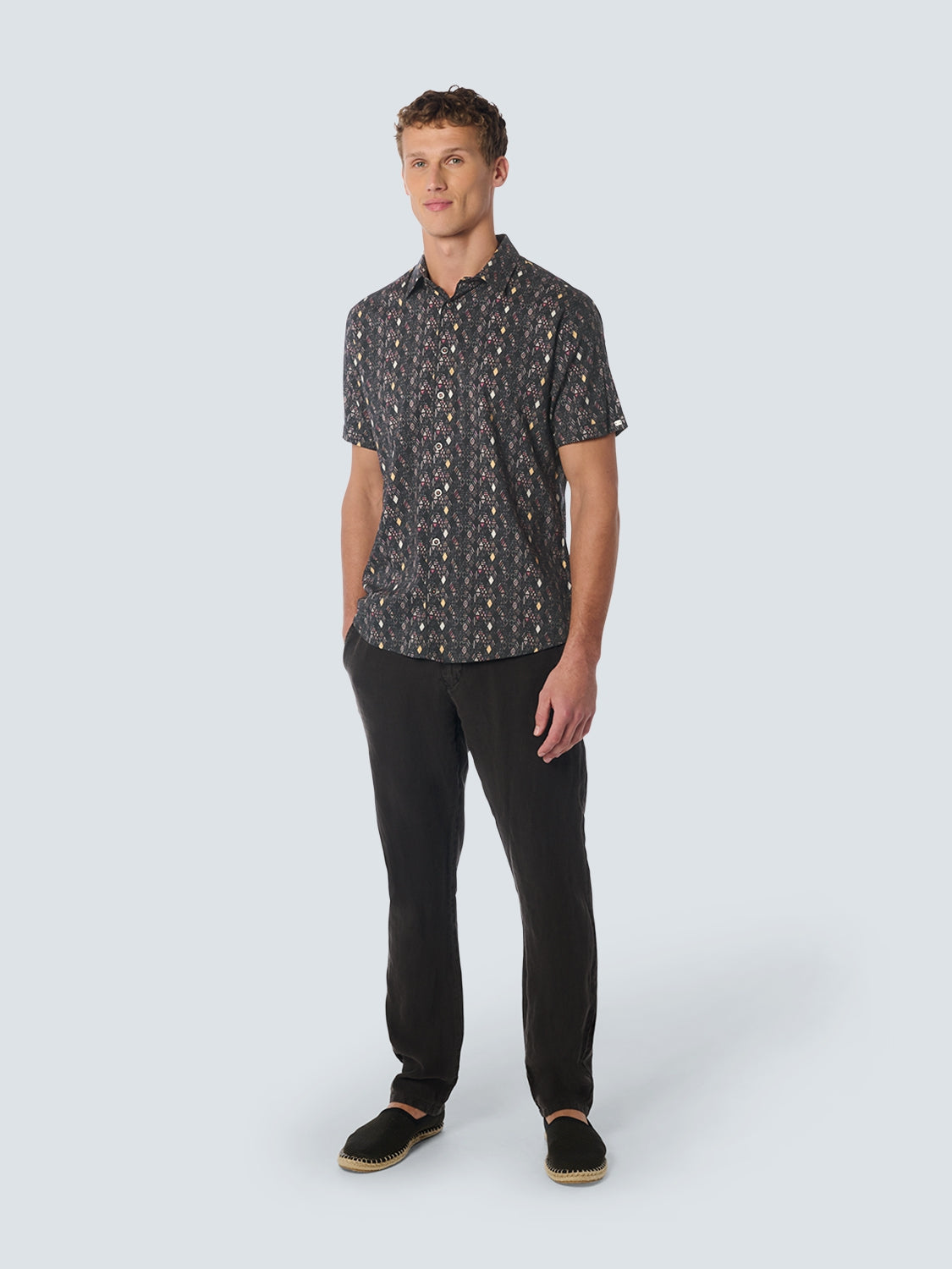 Shirt Korte Mouw Allover Bedrukt | Night