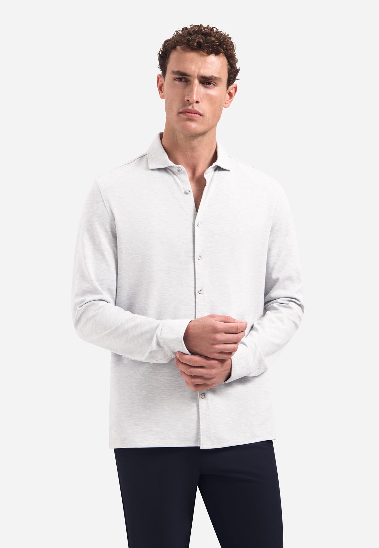 Jersey overhemd | Grey Melange