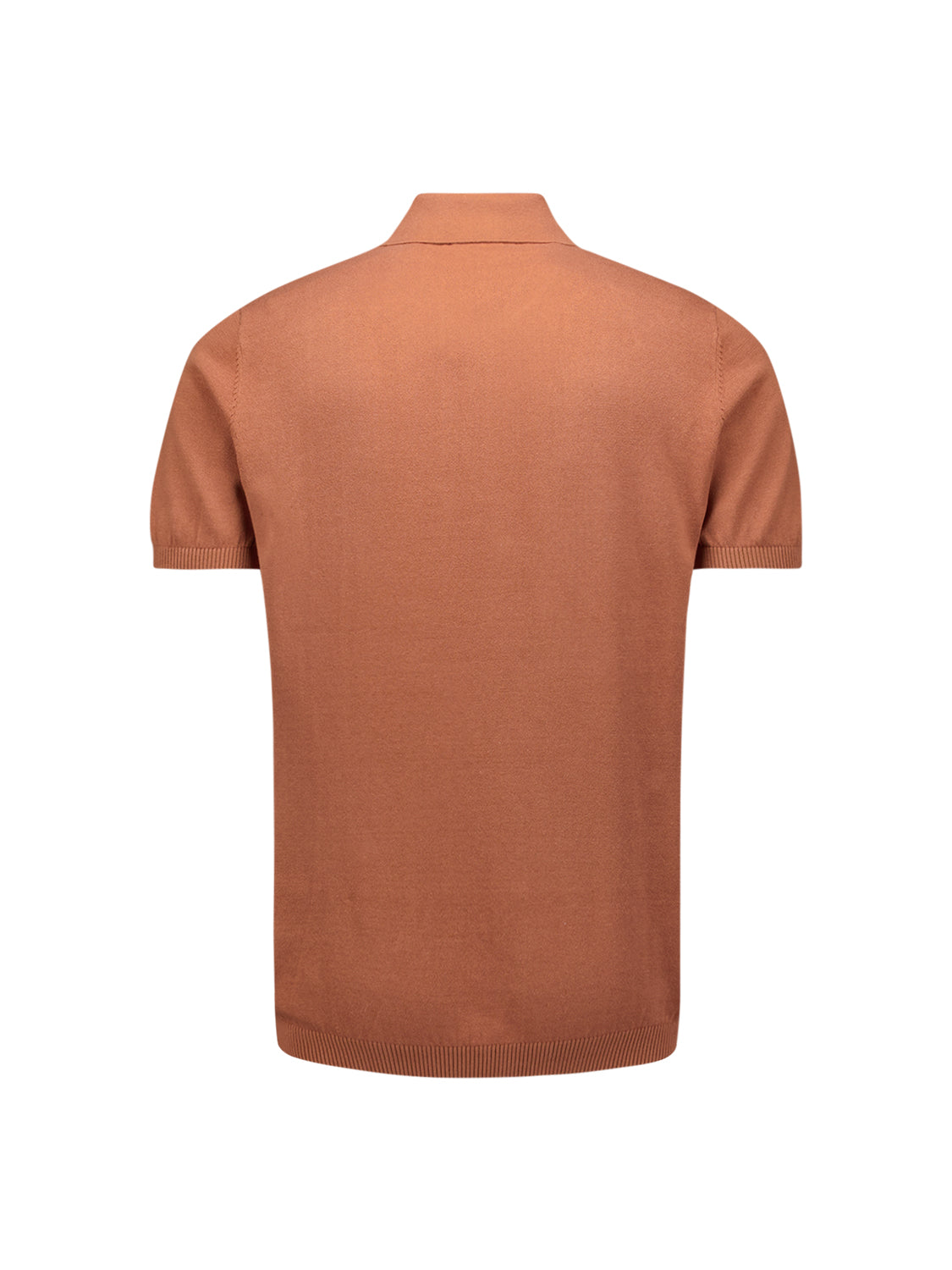 Jacquard polo korte mouw | Caramel