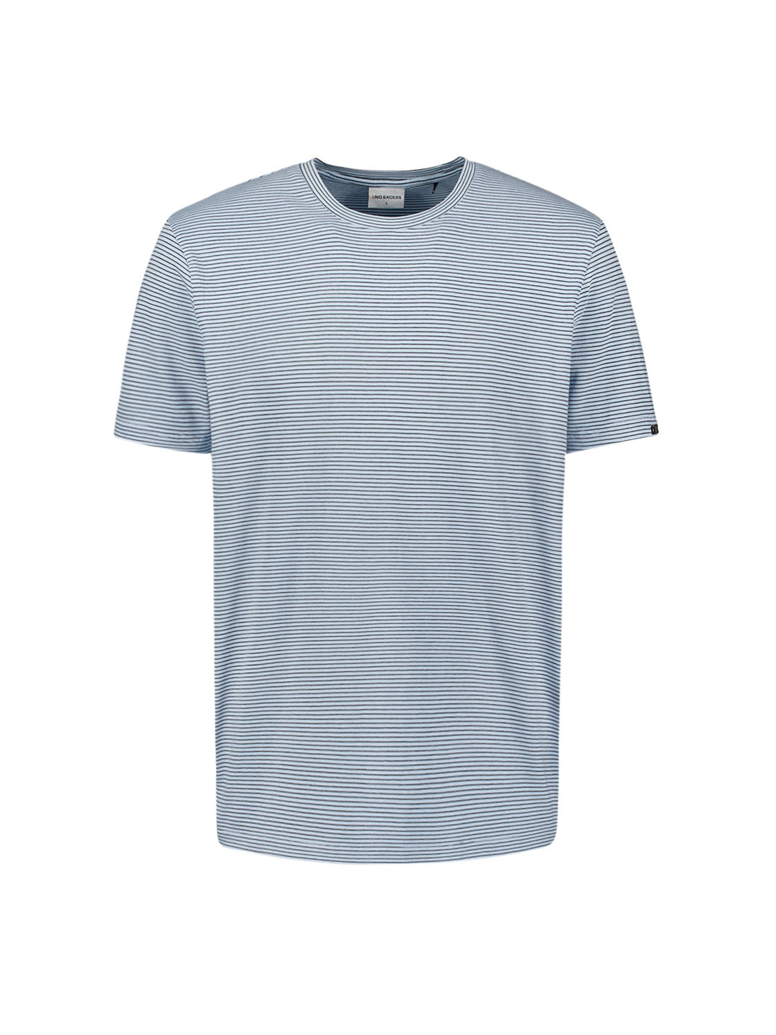 Gestreept crewneck T-shirt | Sky