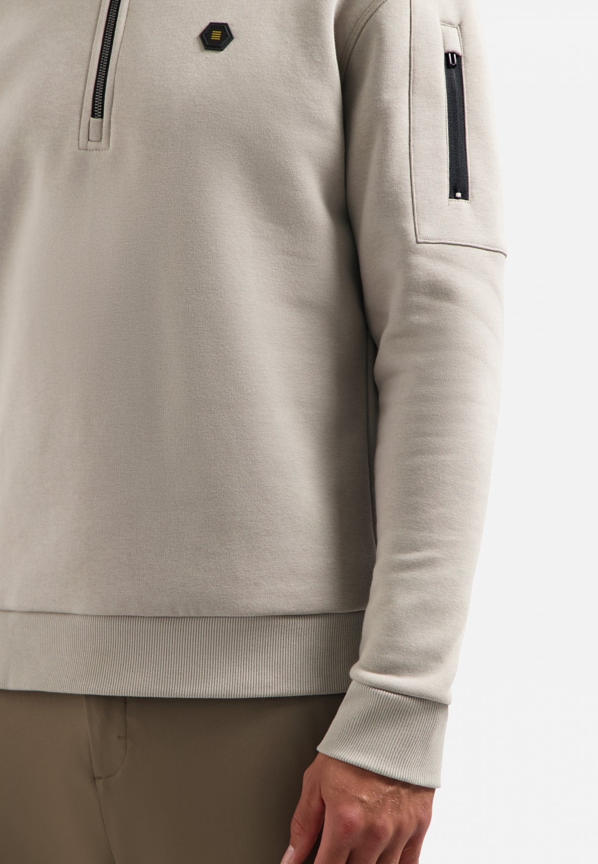 Sweater met halve rits | Clay