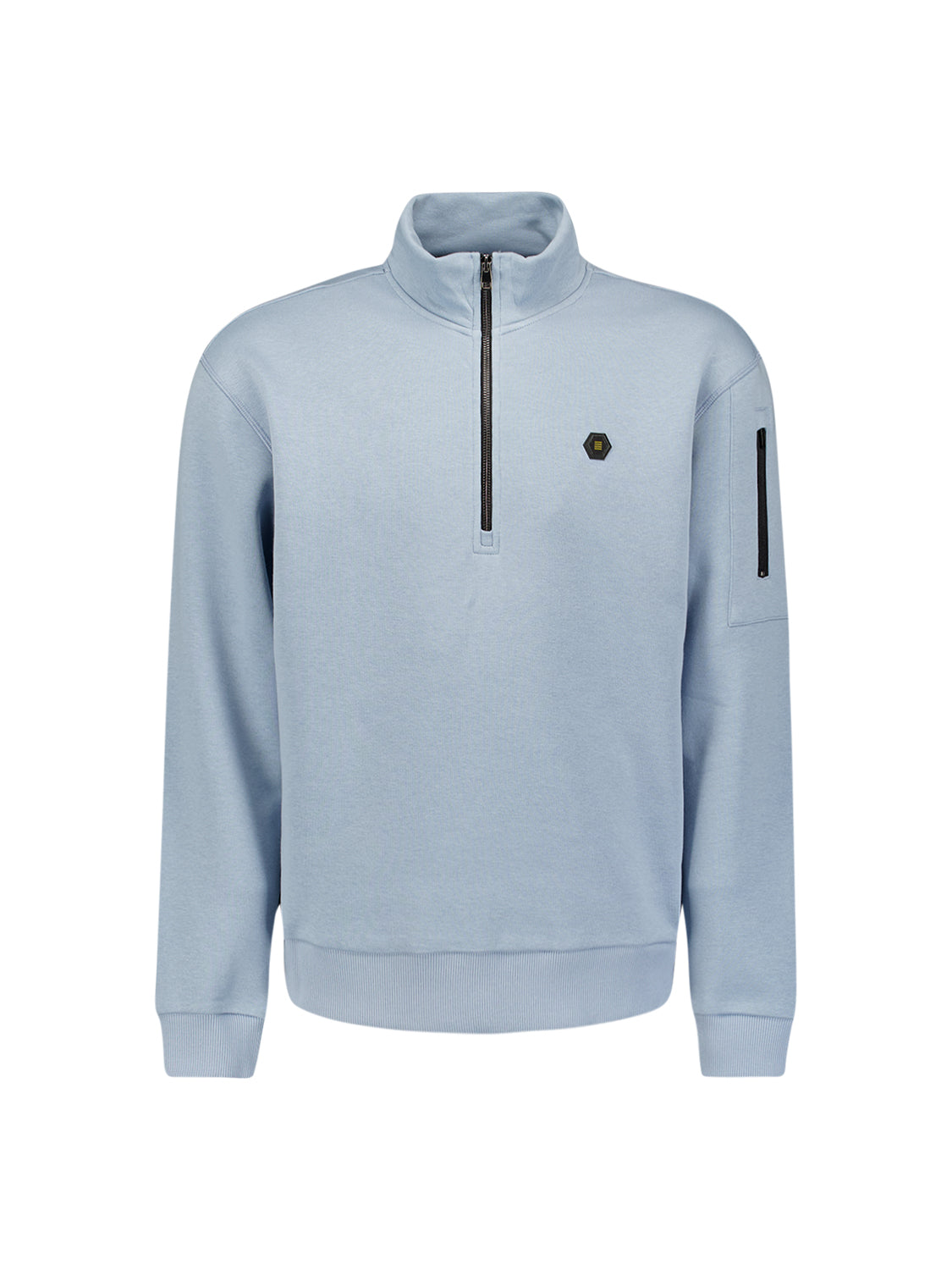 Sweater met halve rits | Dusty Blue