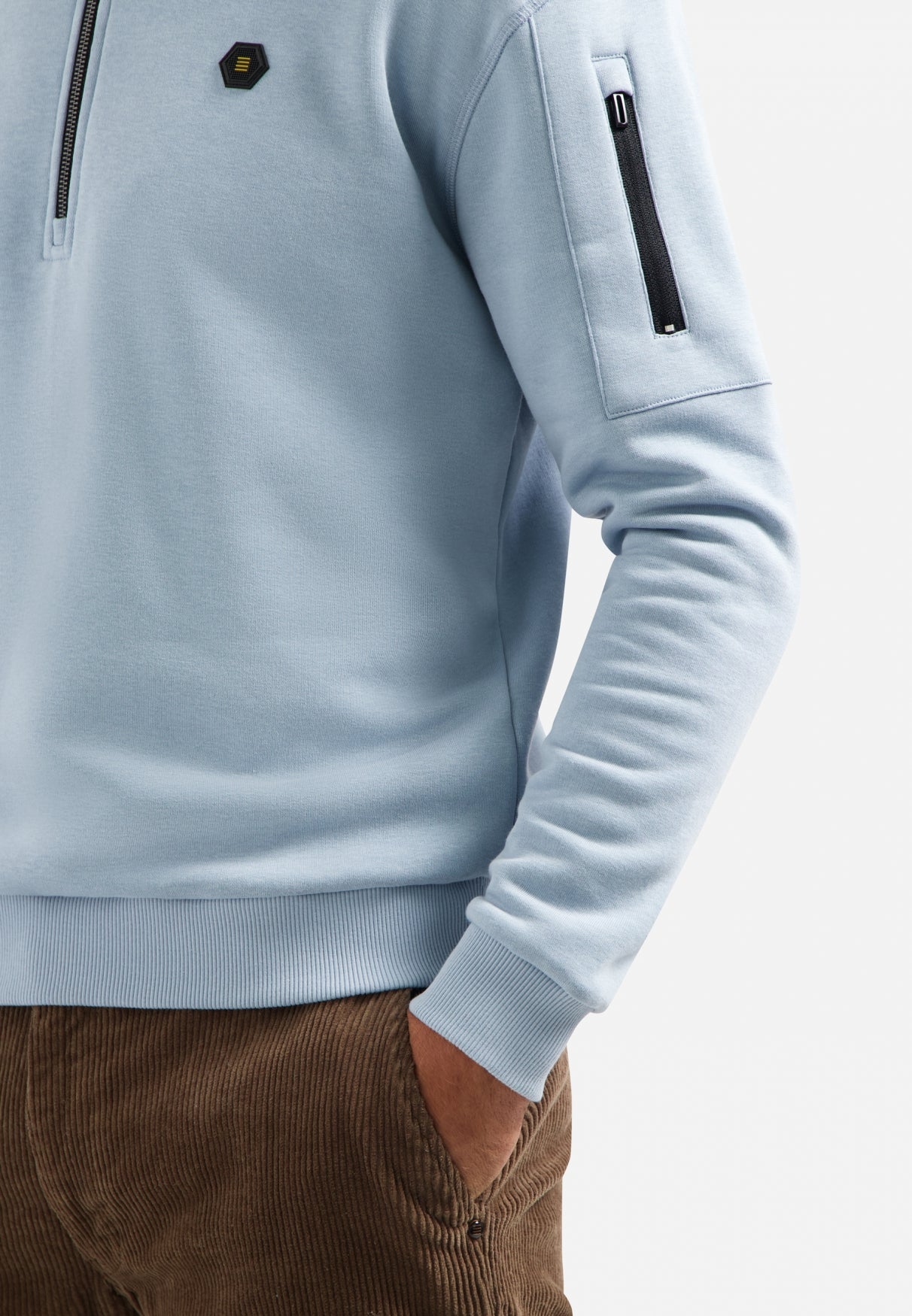 Sweater met halve rits | Dusty Blue