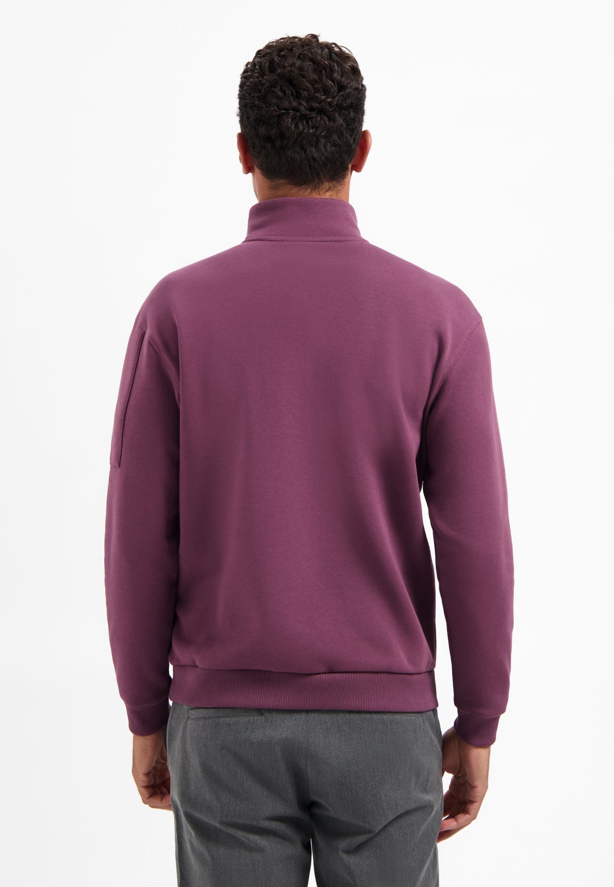 Sweater met halve rits Donkere wijn