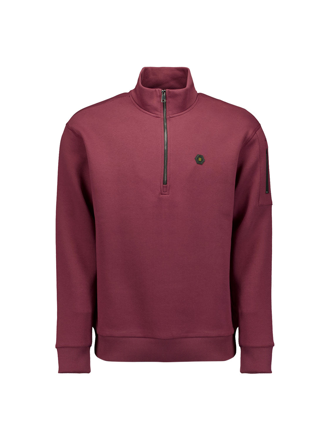 Sweater met halve rits Donkere wijn