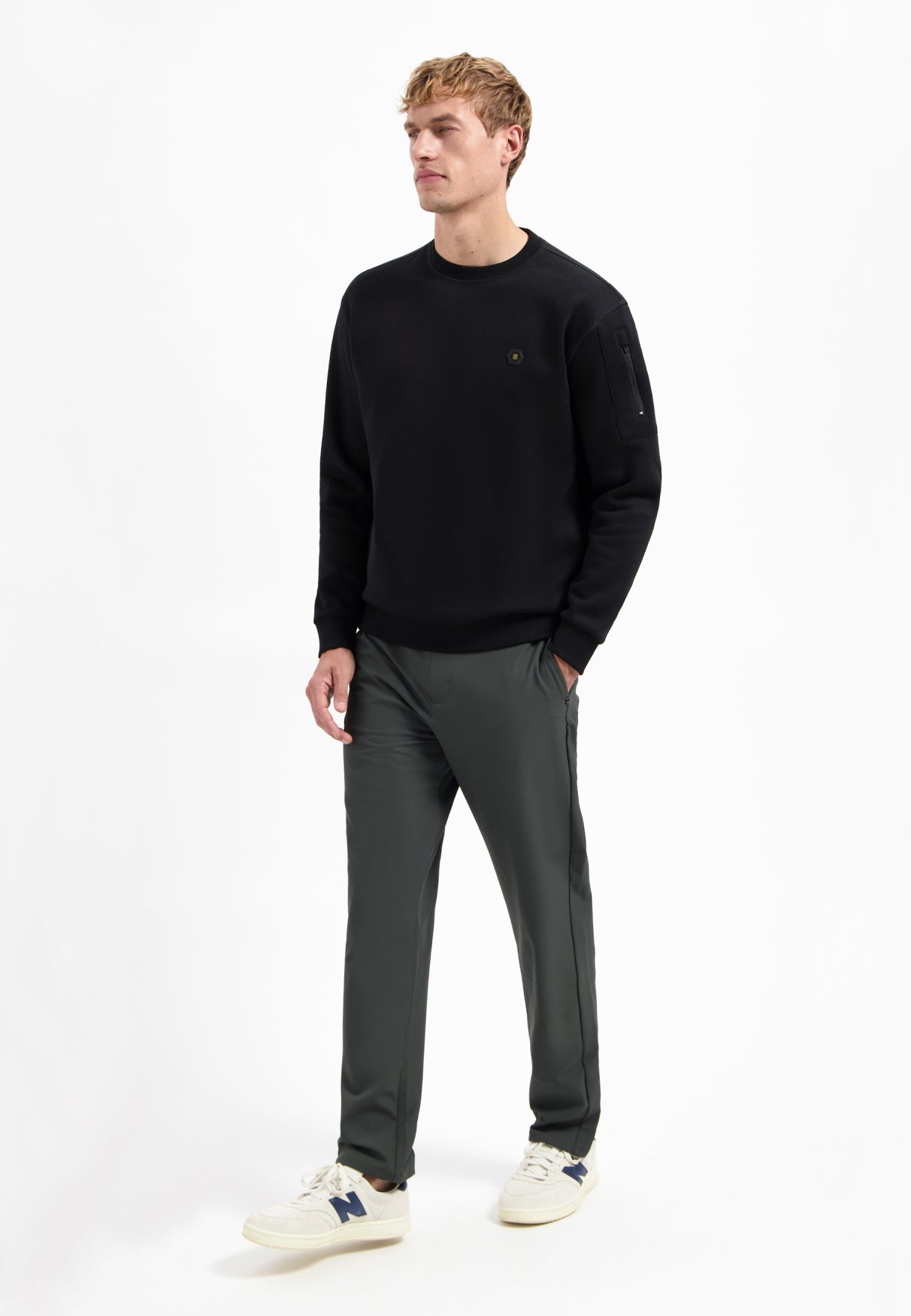 Sweater met ronde hals | Zwart