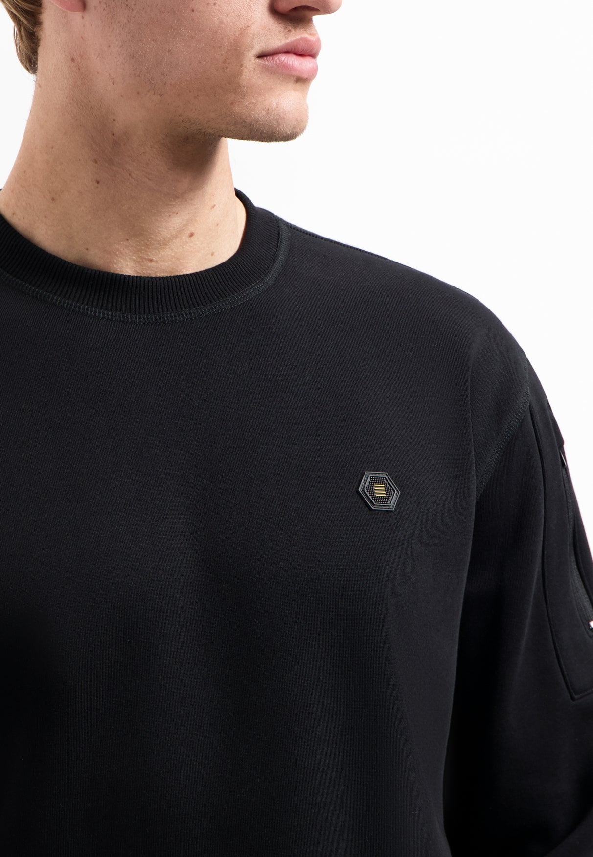 Sweater met ronde hals | Zwart