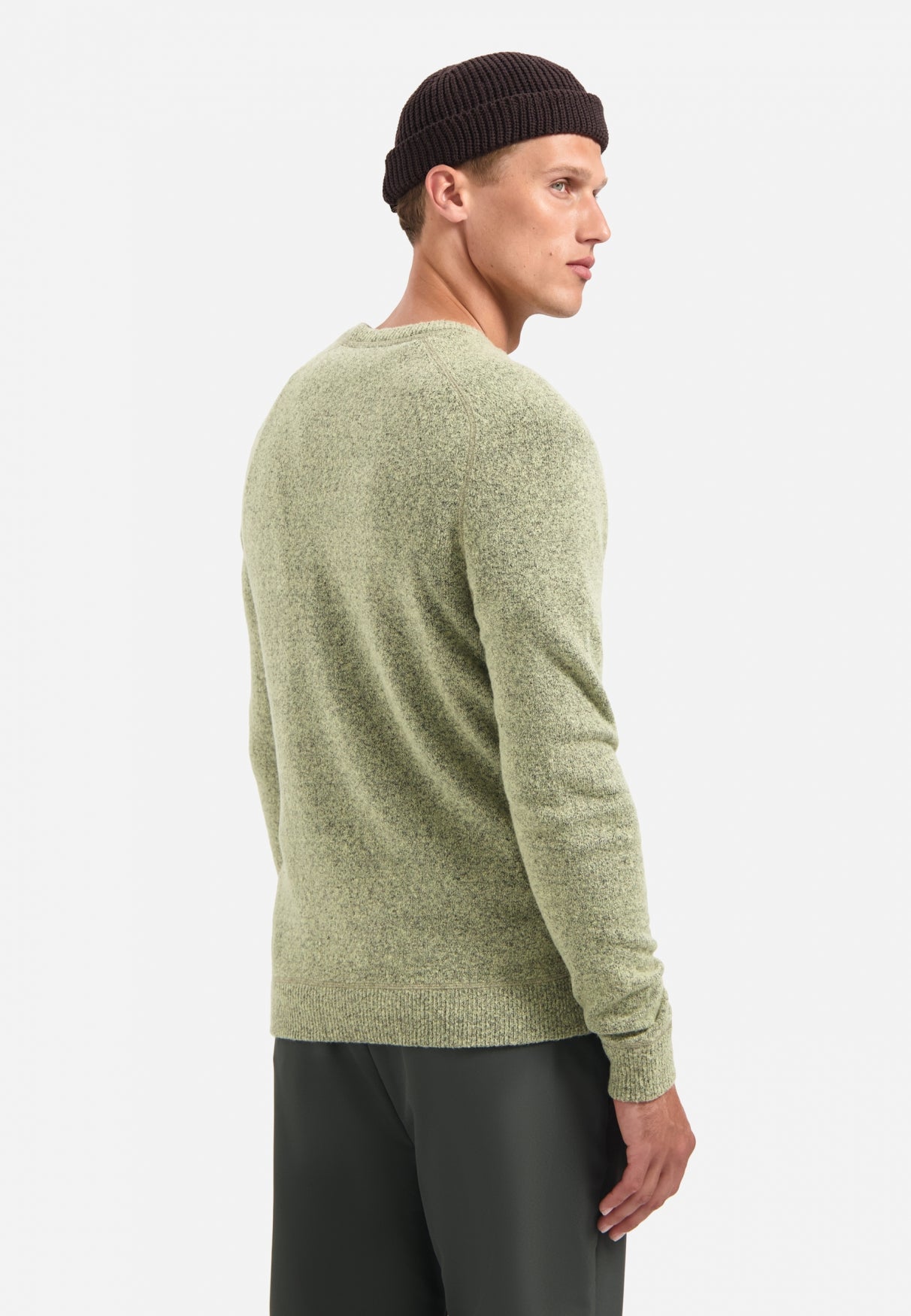 Trui van melange wol | Light Moss