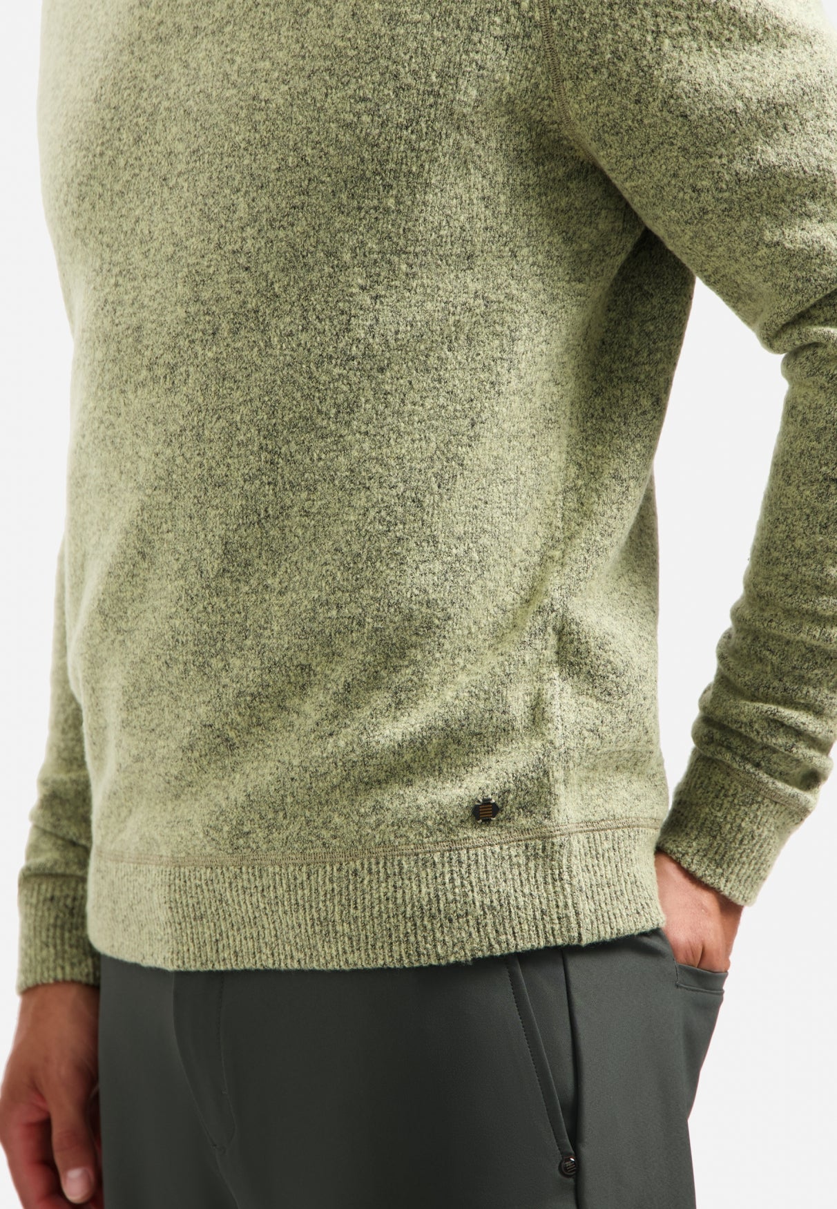 Trui van melange wol | Light Moss