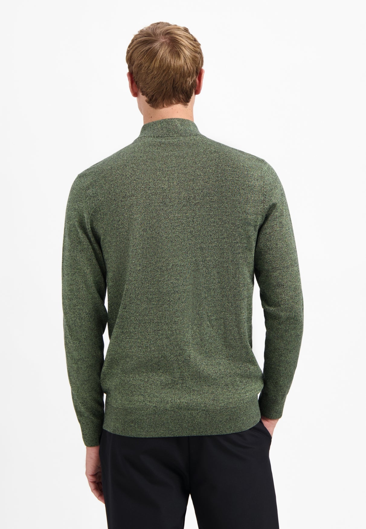 Trui met halflange rits | Light Moss