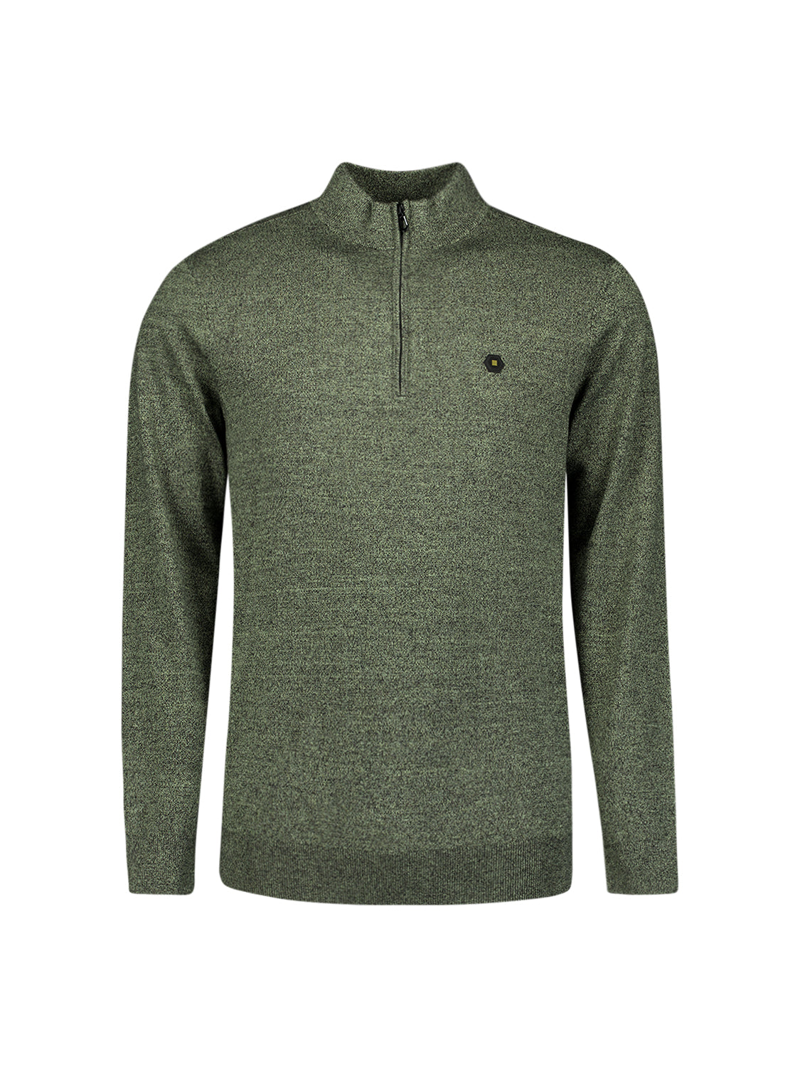 Trui met halflange rits | Light Moss