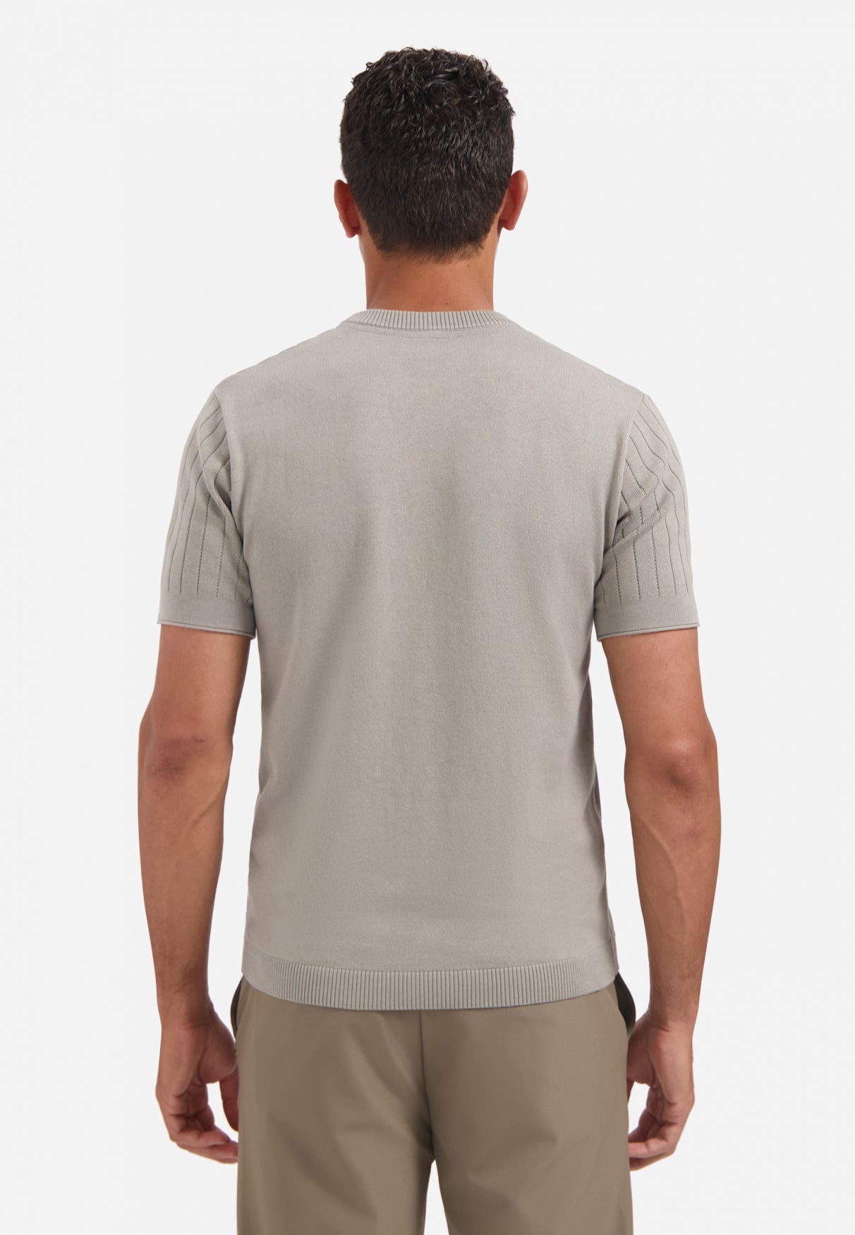 Gebreid T-shirt | Clay
