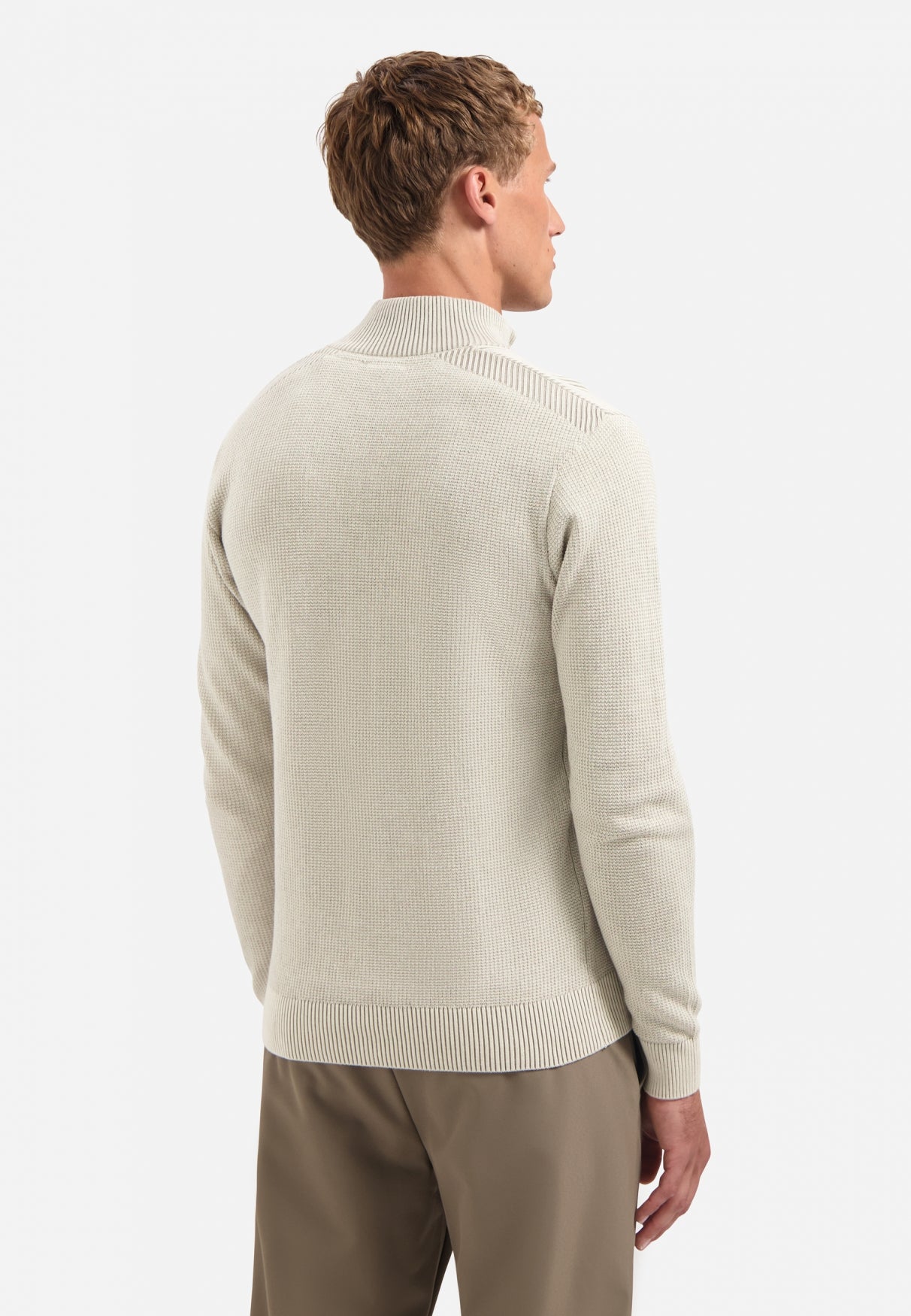 Trui met gestructureerde halve rits | Kit