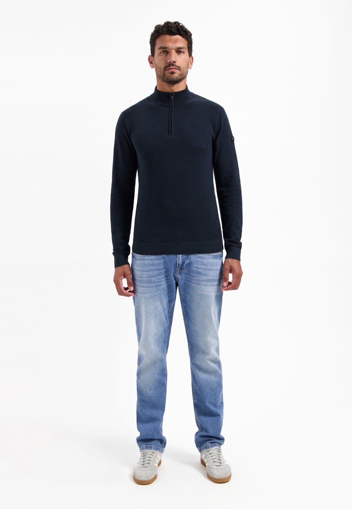 Trui met gestructureerde halve rits | Night