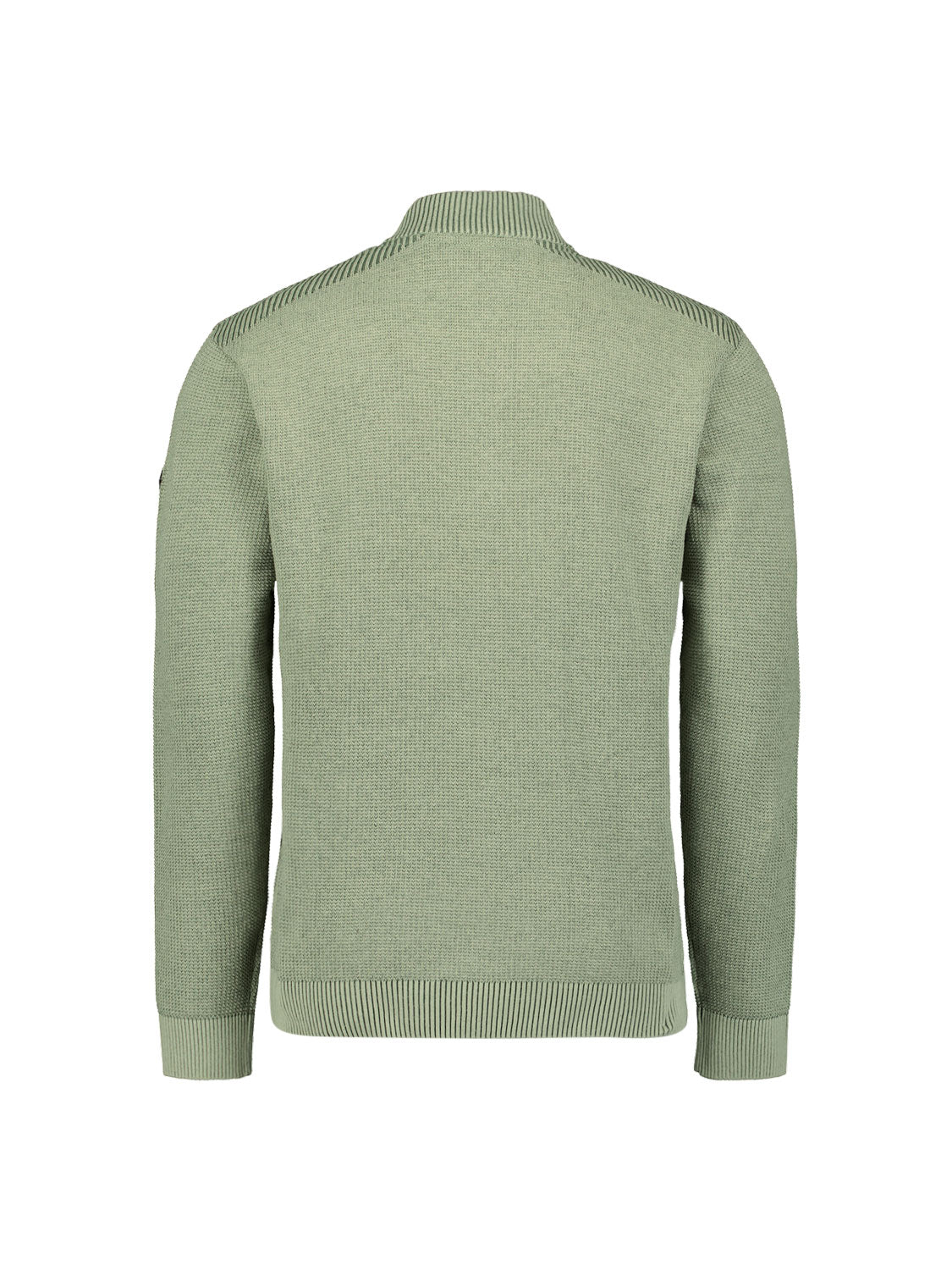 Trui met gestructureerde halve rits | Light Moss