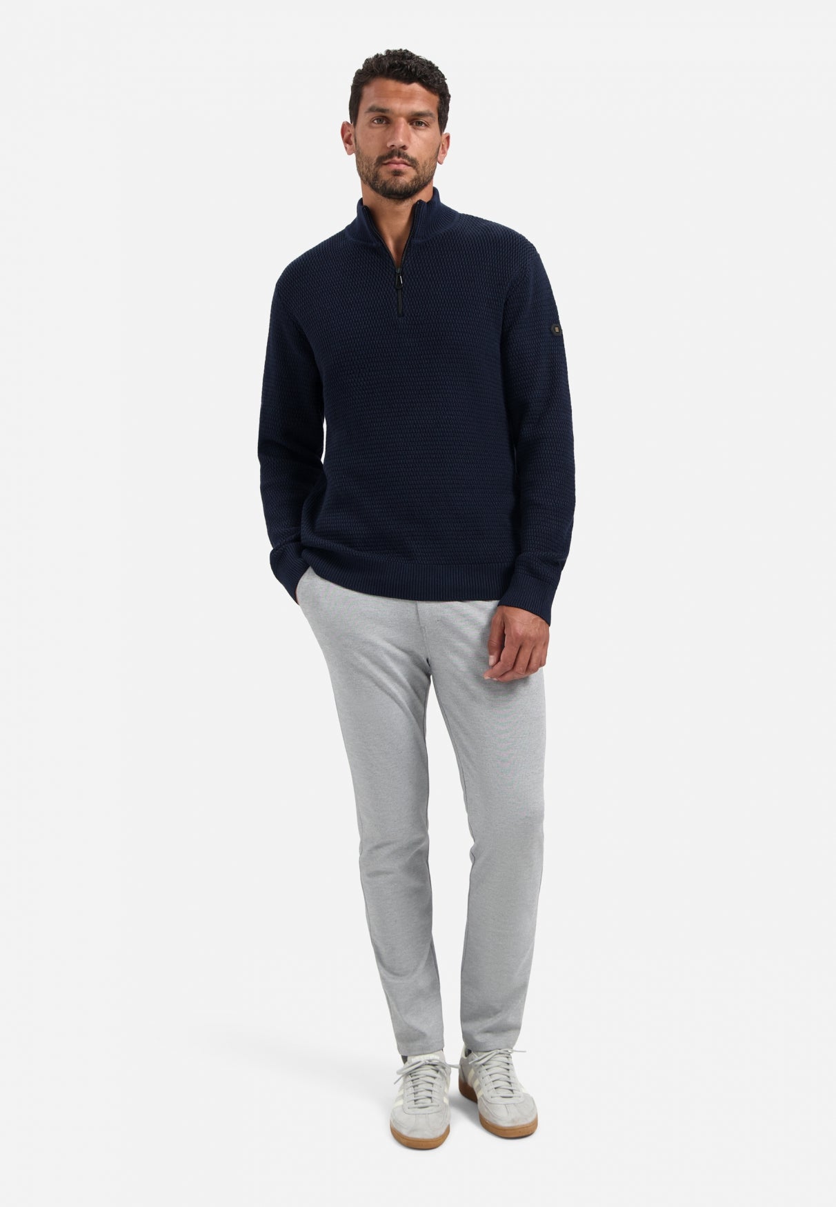 Melange half-zip jumper | Night