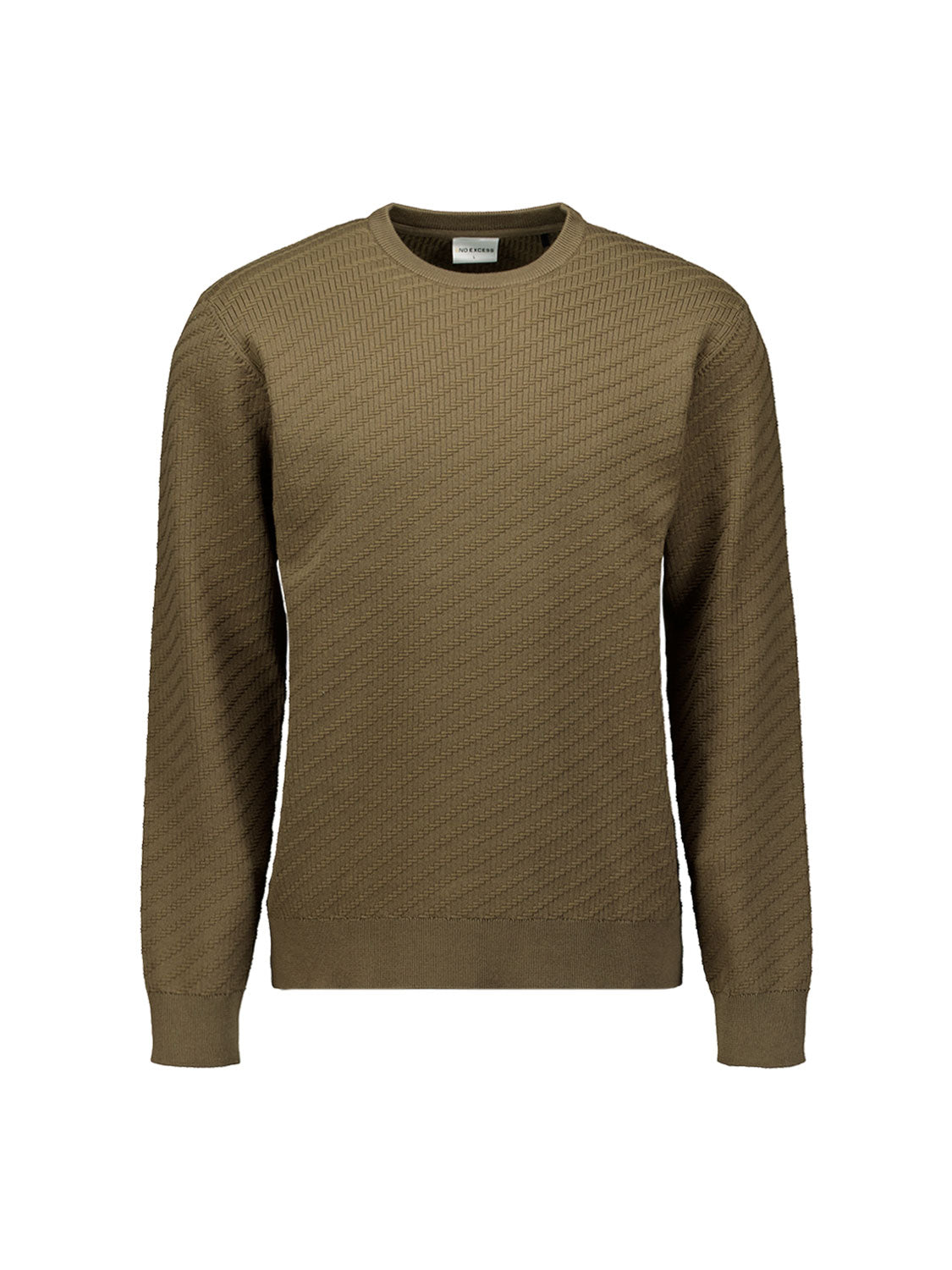 Diagonaal gebreide Trui | Taupe