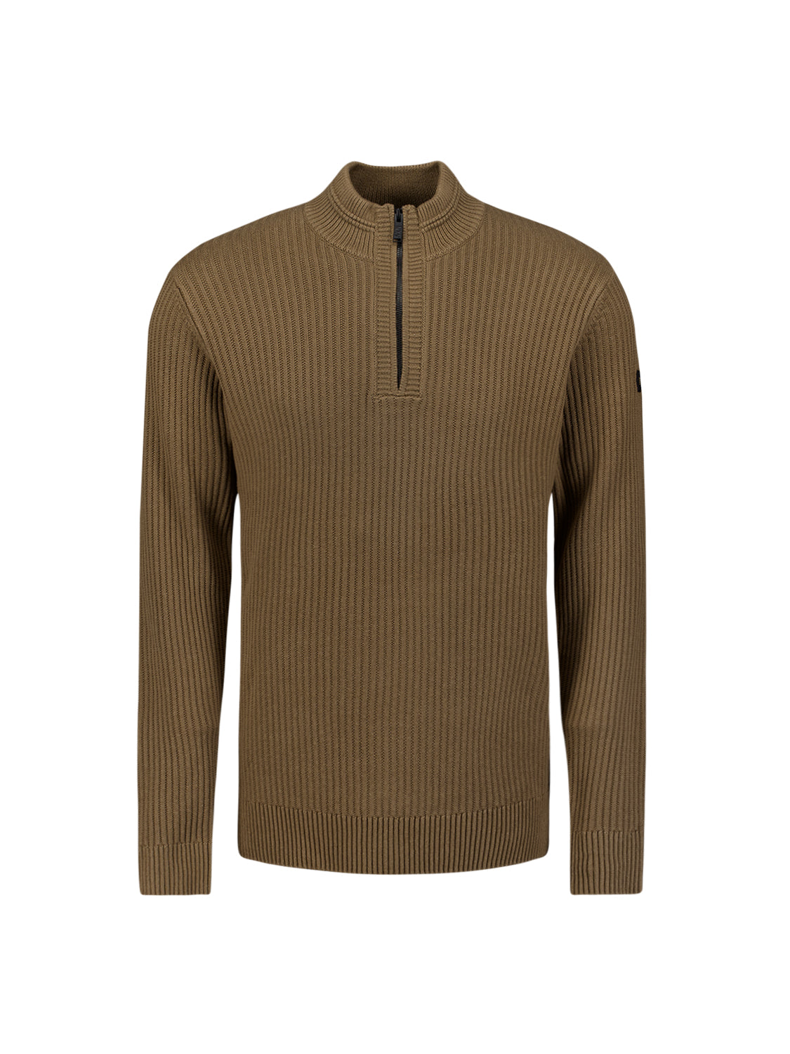 Trui van zware ribtricot | Taupe