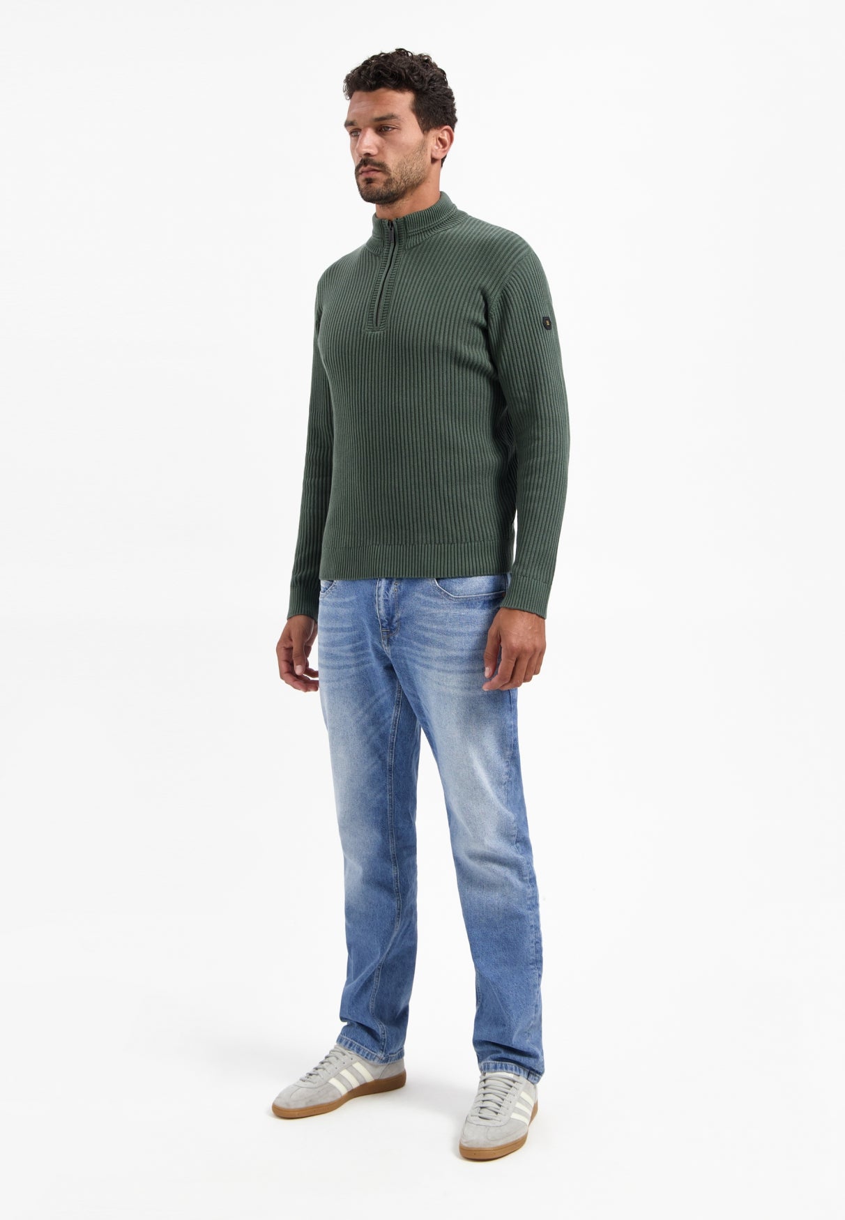 Trui van zware ribtricot | Dark Green