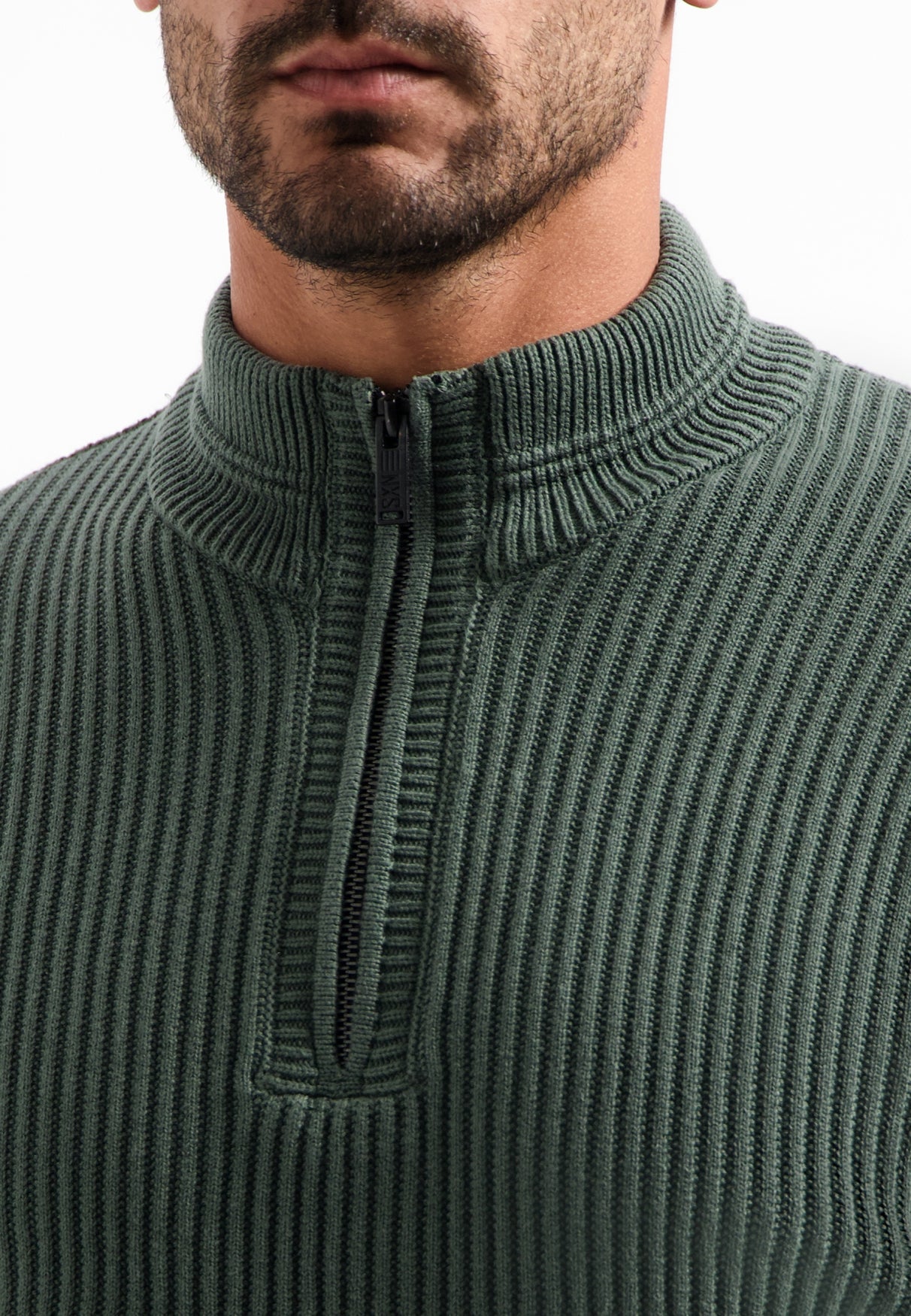 Trui van zware ribtricot | Dark Green