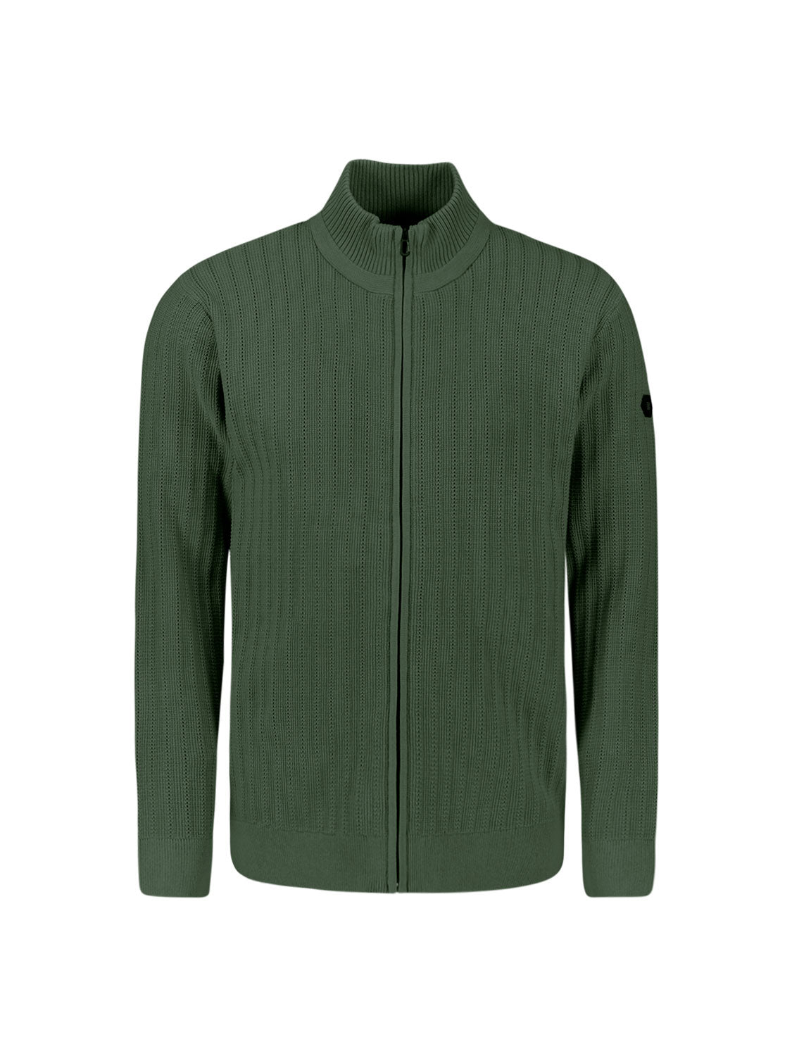 Gebreid vest met verfijnde ribstructuur | Dark Green