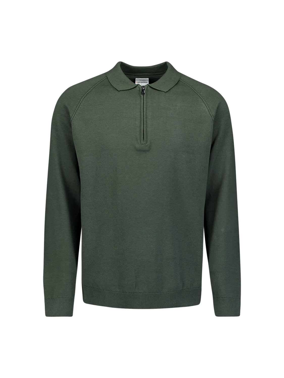 Trui met halve rits | Dark Green