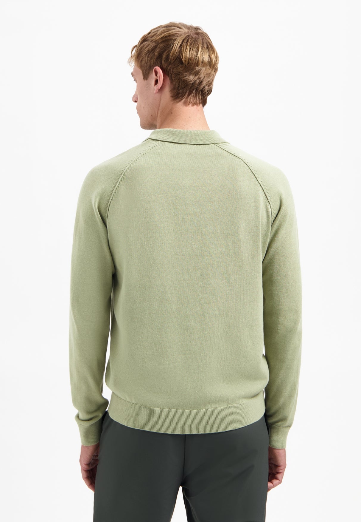 Trui met halve rits | Light Moss
