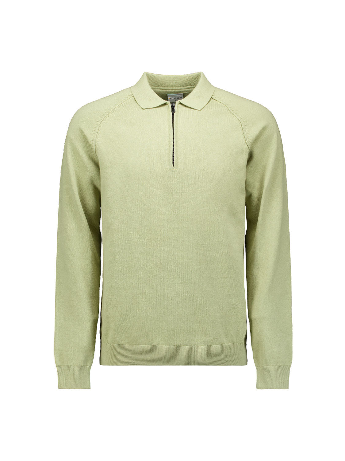 Trui met halve rits | Light Moss