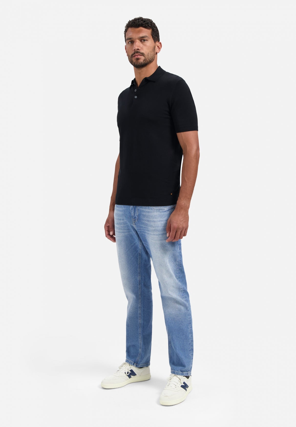 Gebreide polo | Zwart