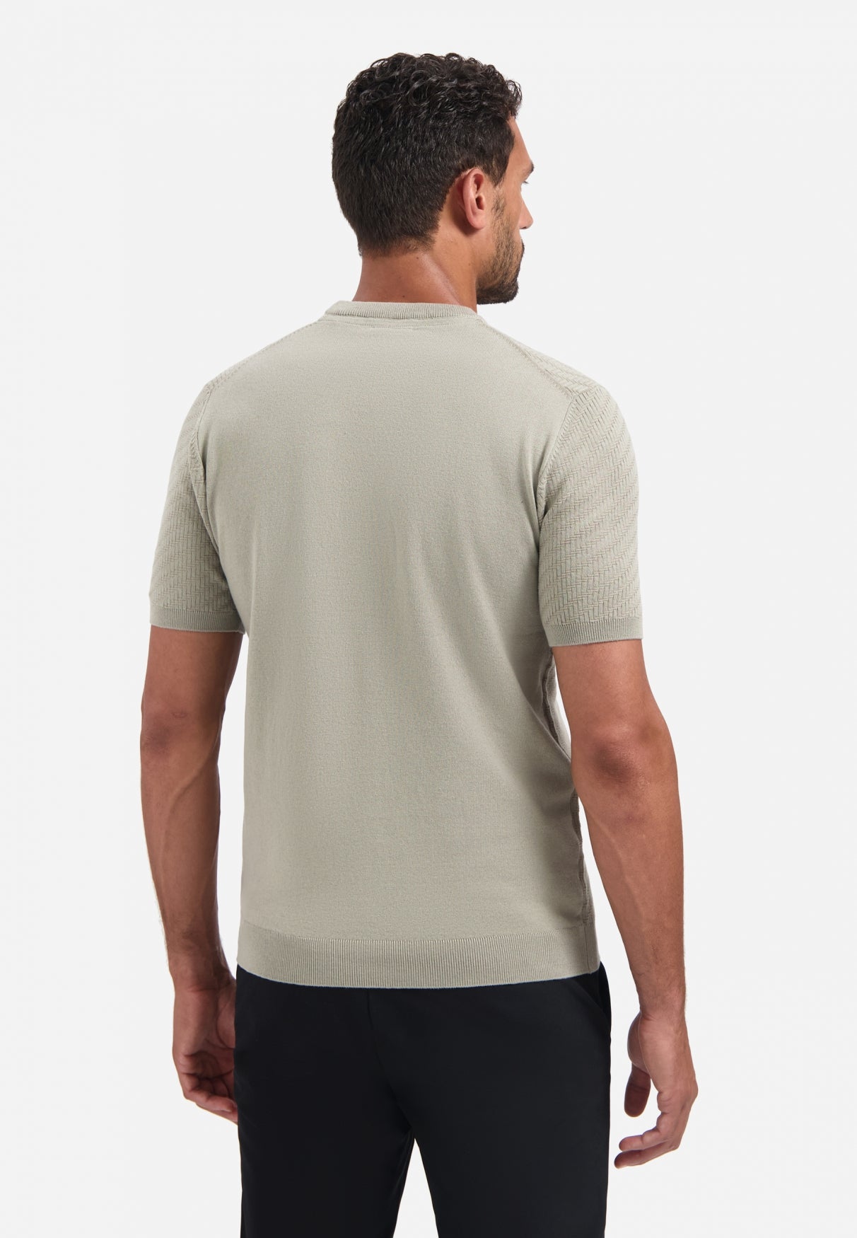 Gebreid T-shirt | Clay