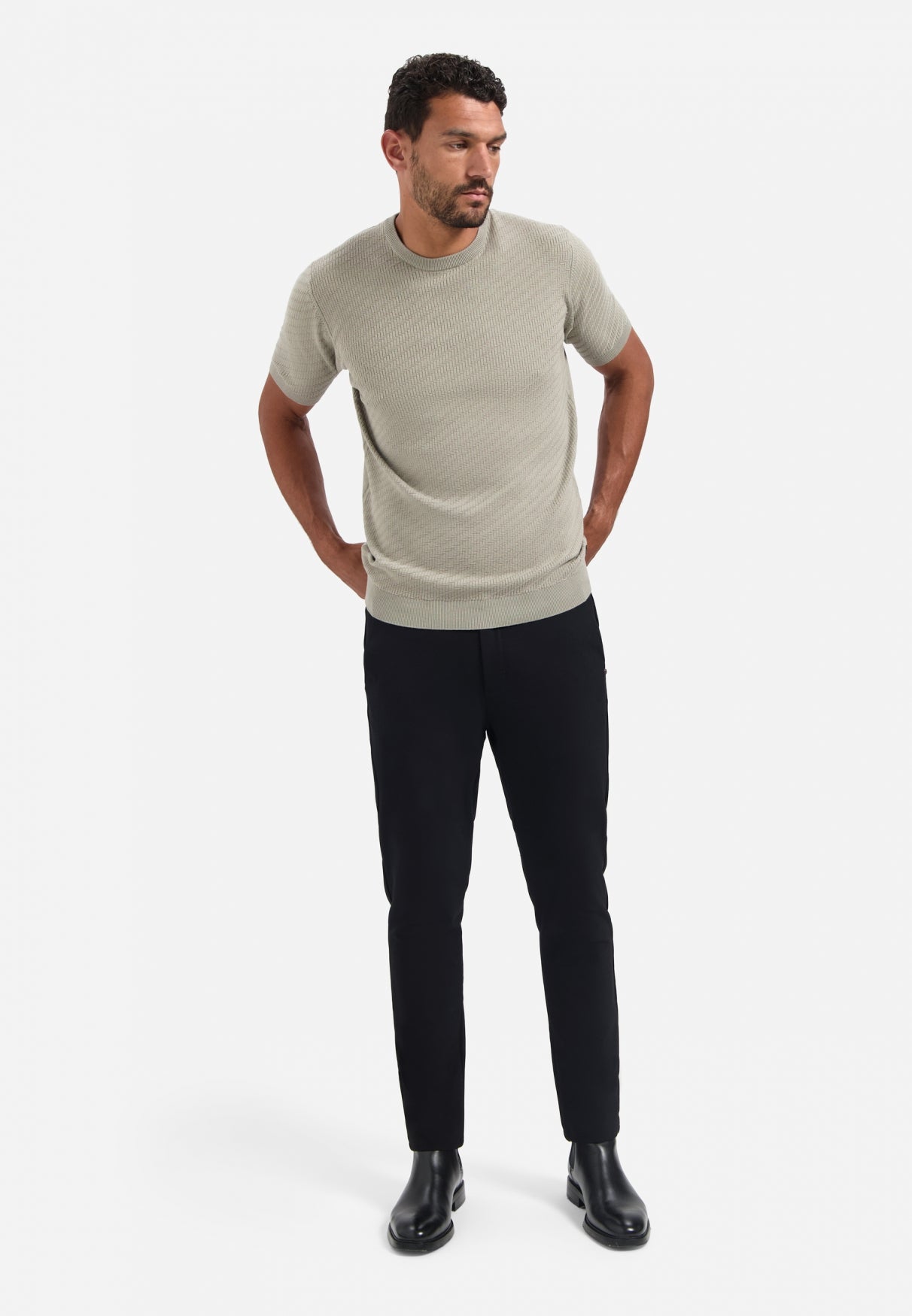 Gebreid T-shirt | Clay