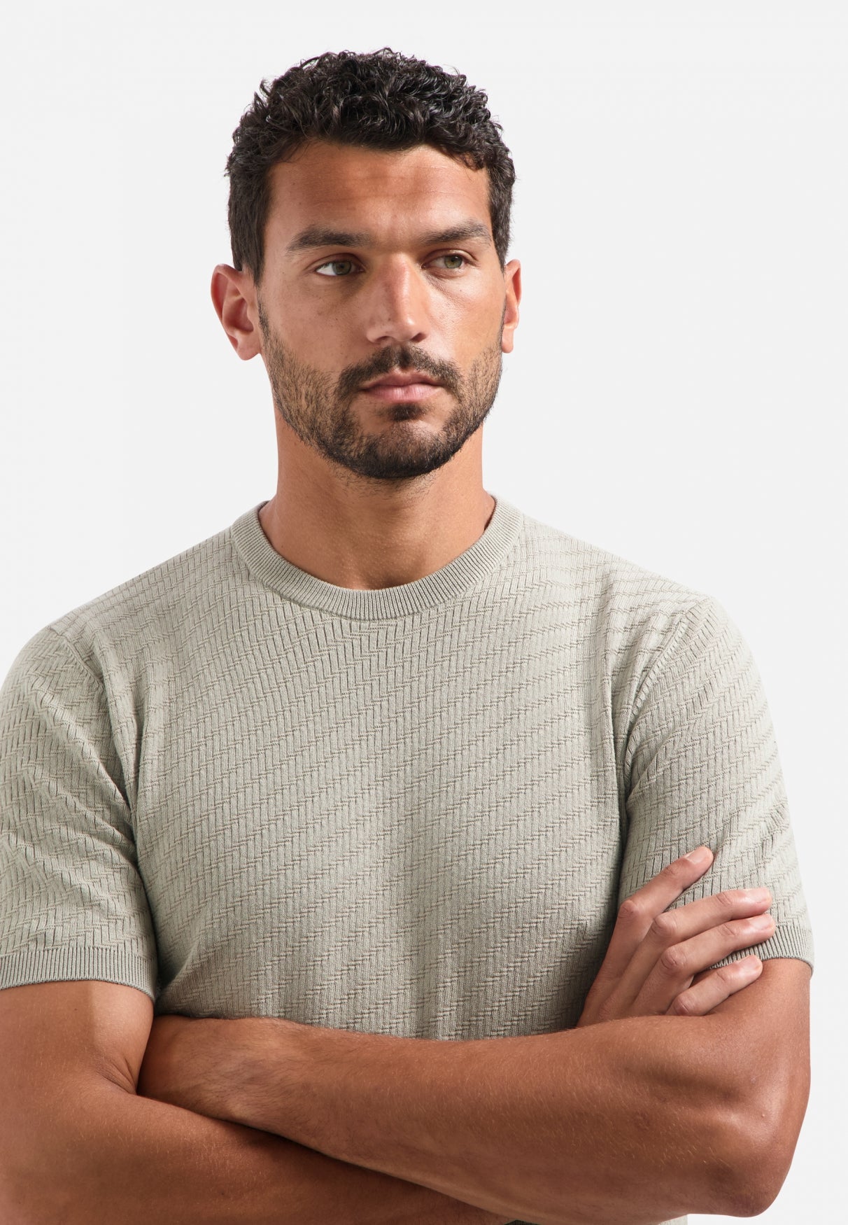 Gebreid T-shirt | Clay