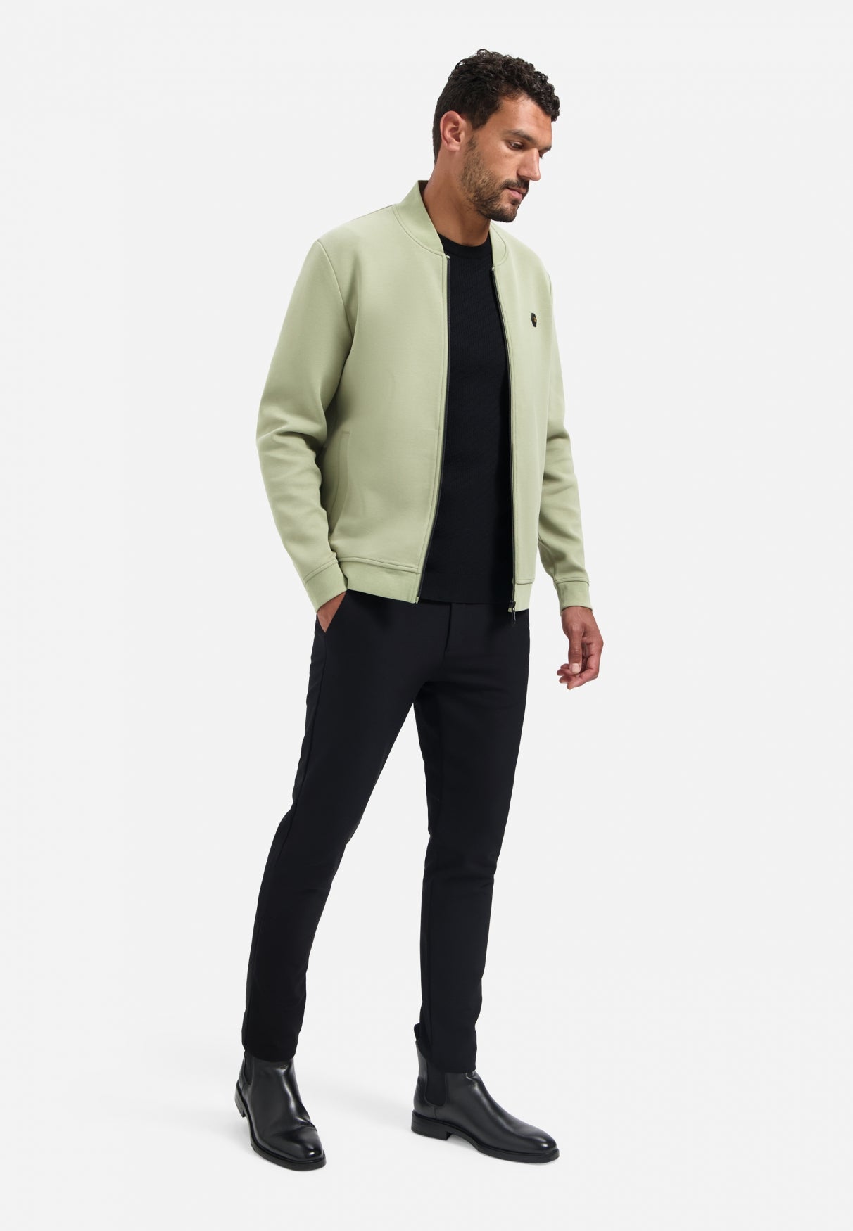 Gebreid T-shirt | Zwart
