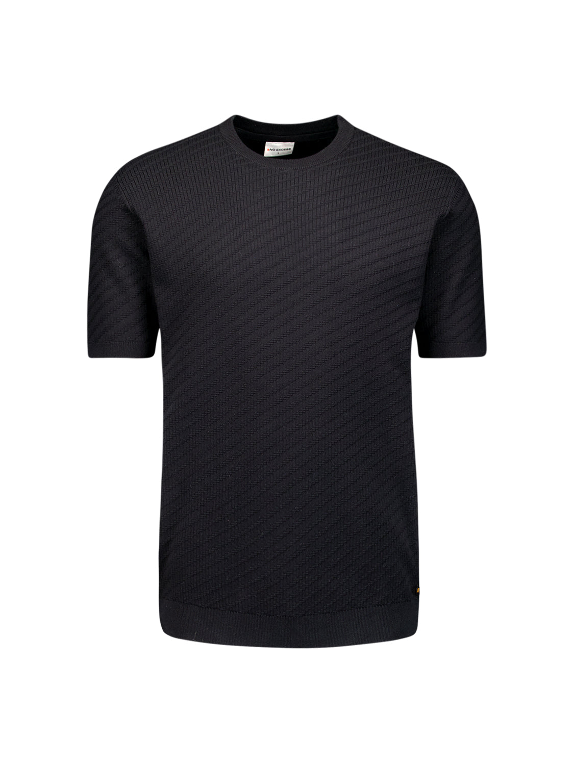 Gebreid T-shirt | Zwart