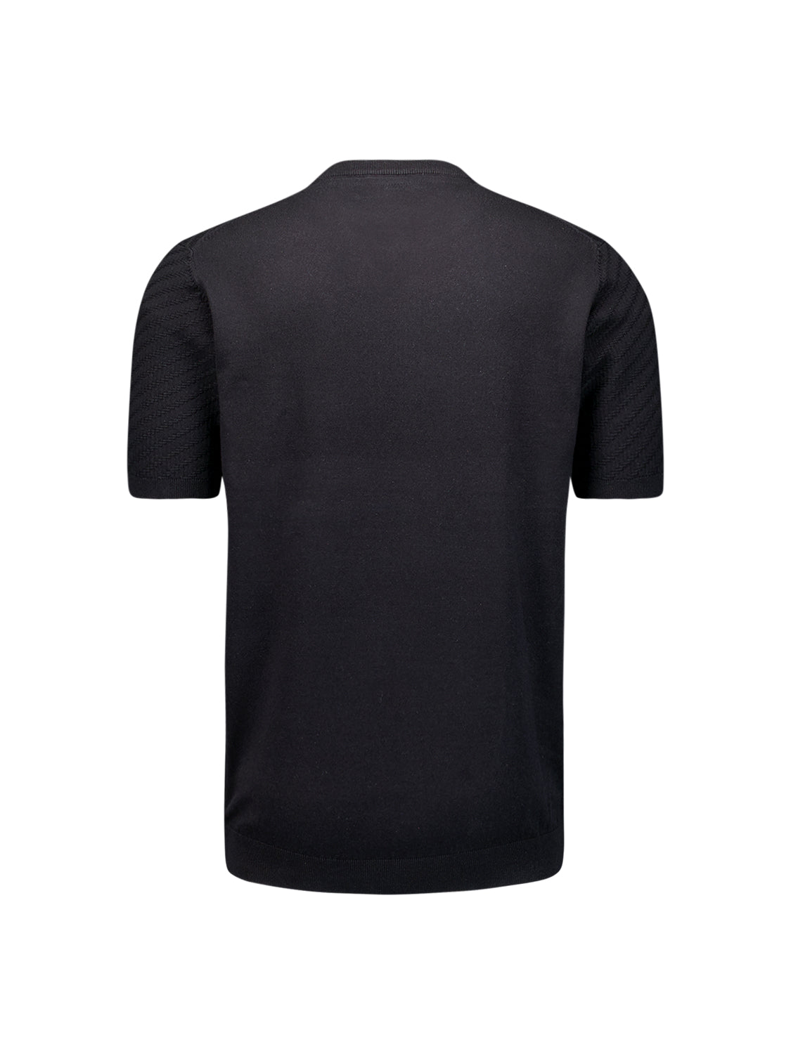 Gebreid T-shirt | Zwart