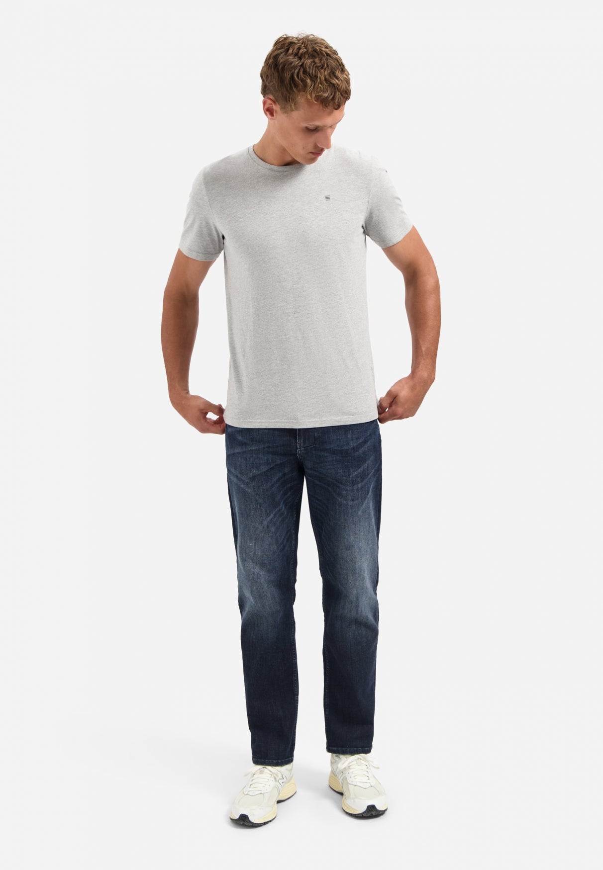 T-shirt met ronde hals | Grey Melange