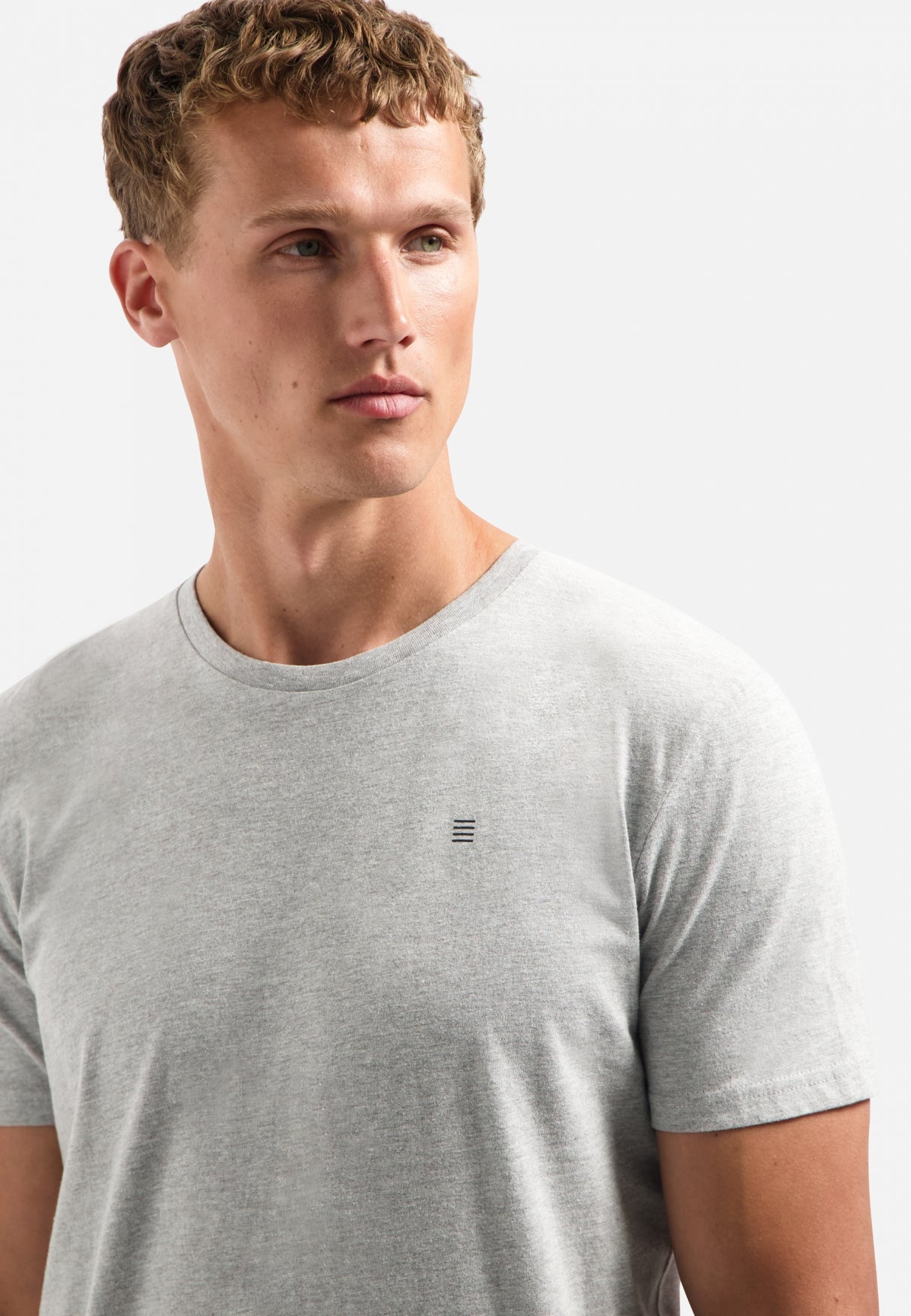 T-shirt met ronde hals | Grey Melange