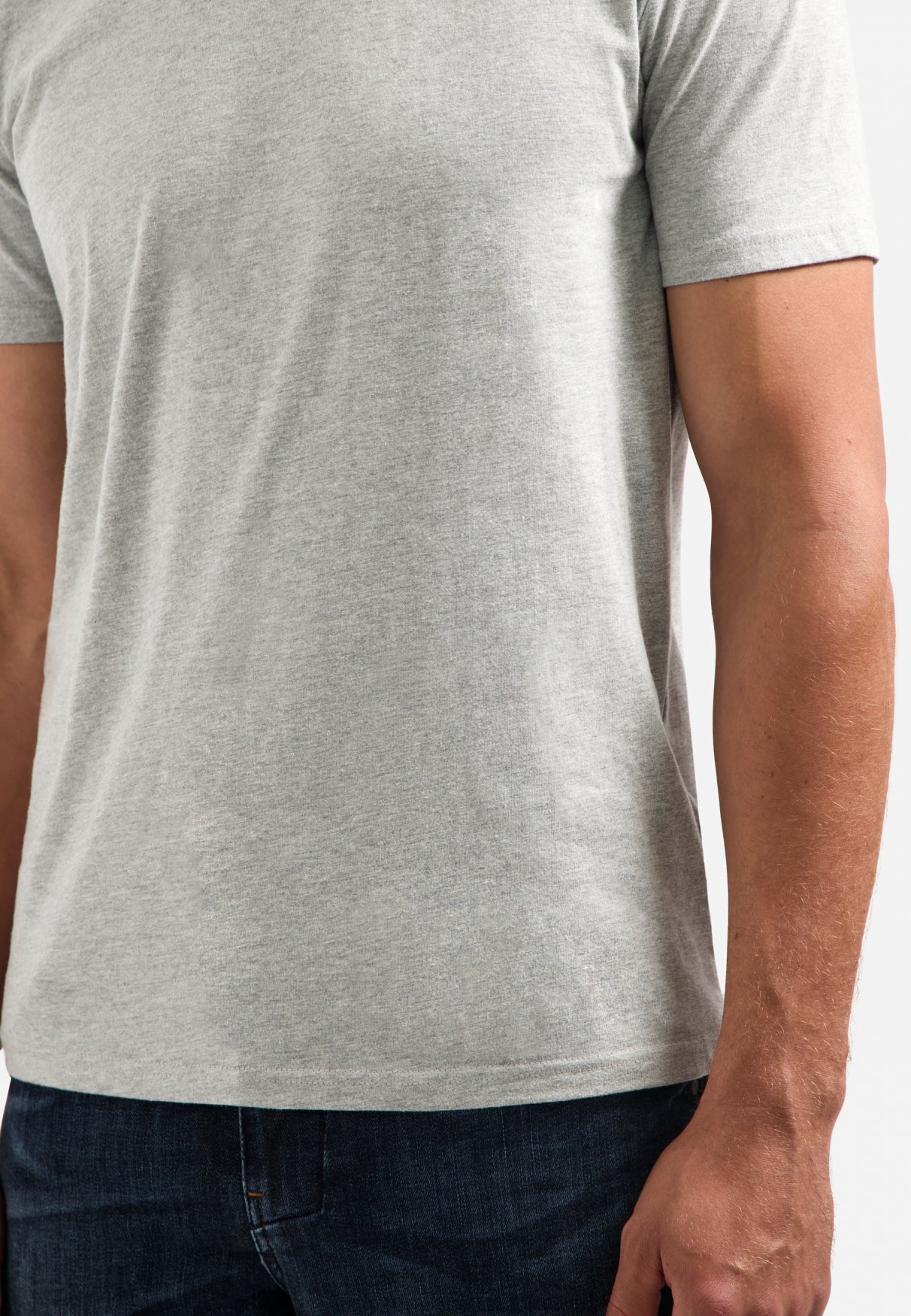 T-shirt met ronde hals | Grey Melange