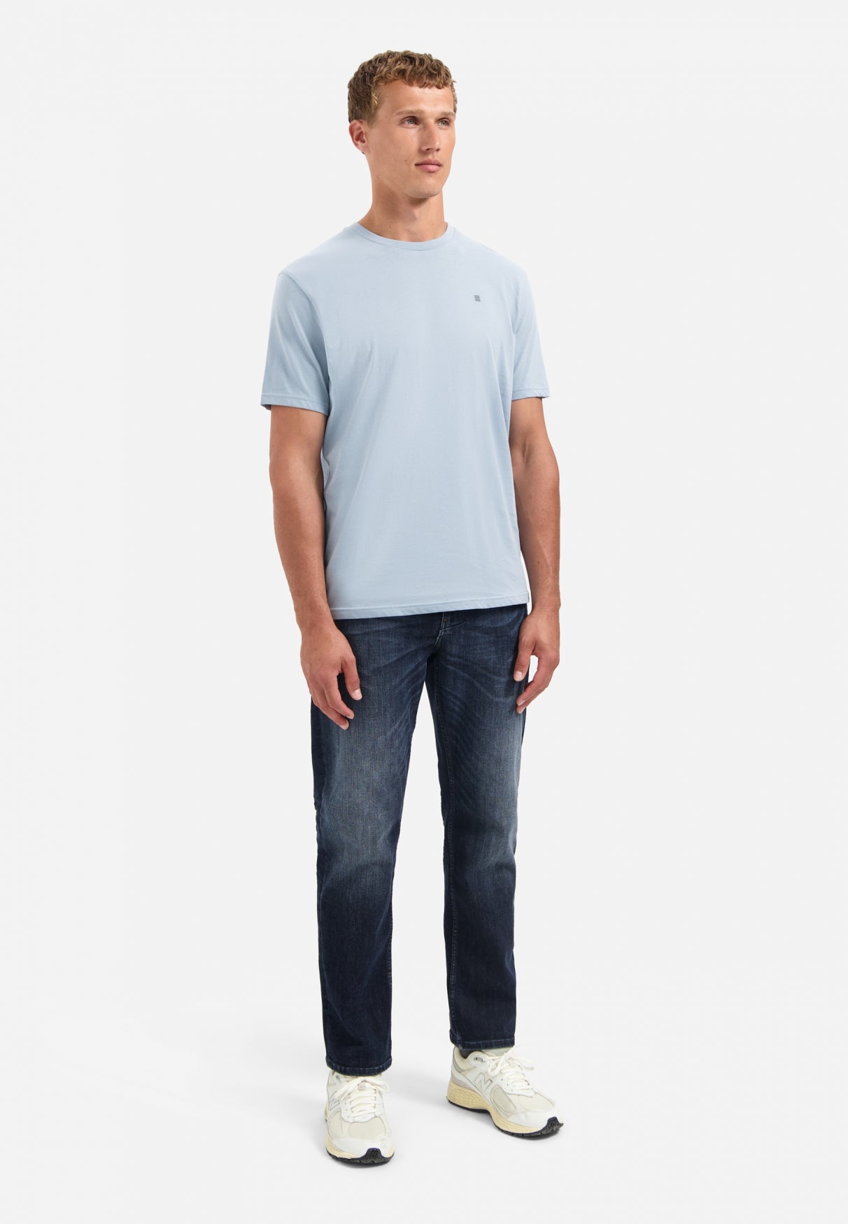 T-shirt met ronde hals | Dusty Blue