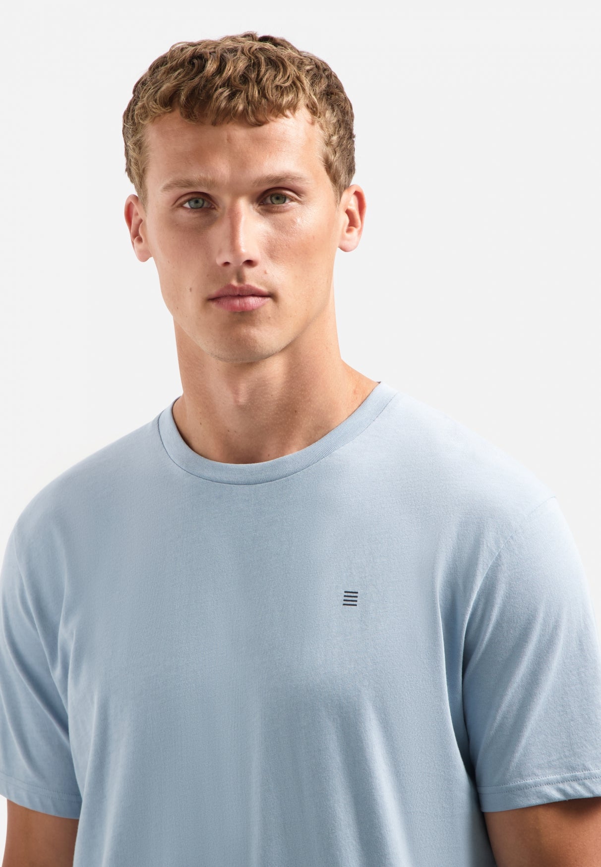 T-shirt met ronde hals | Dusty Blue