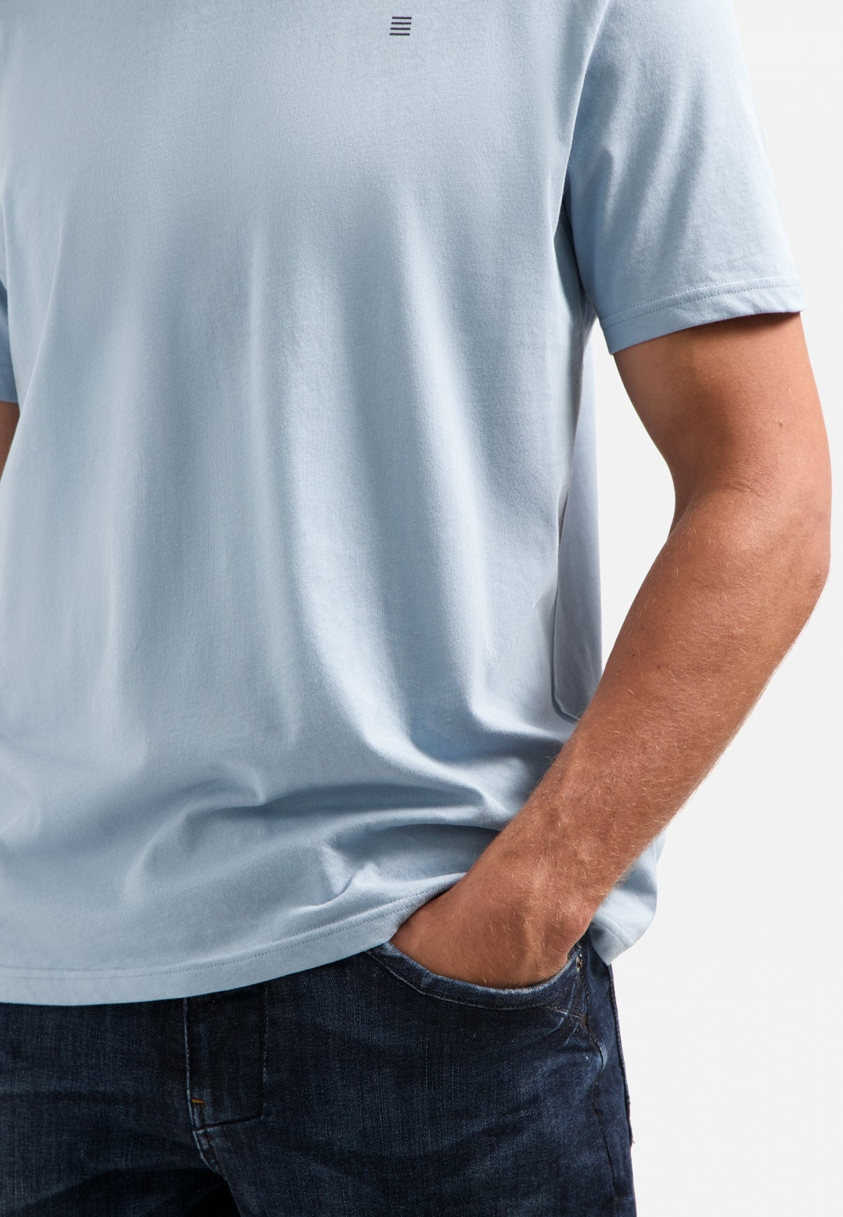 T-shirt met ronde hals | Dusty Blue