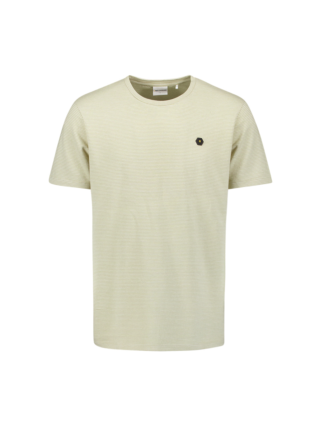 Gestreept gemêleerd T-shirt | Light Moss