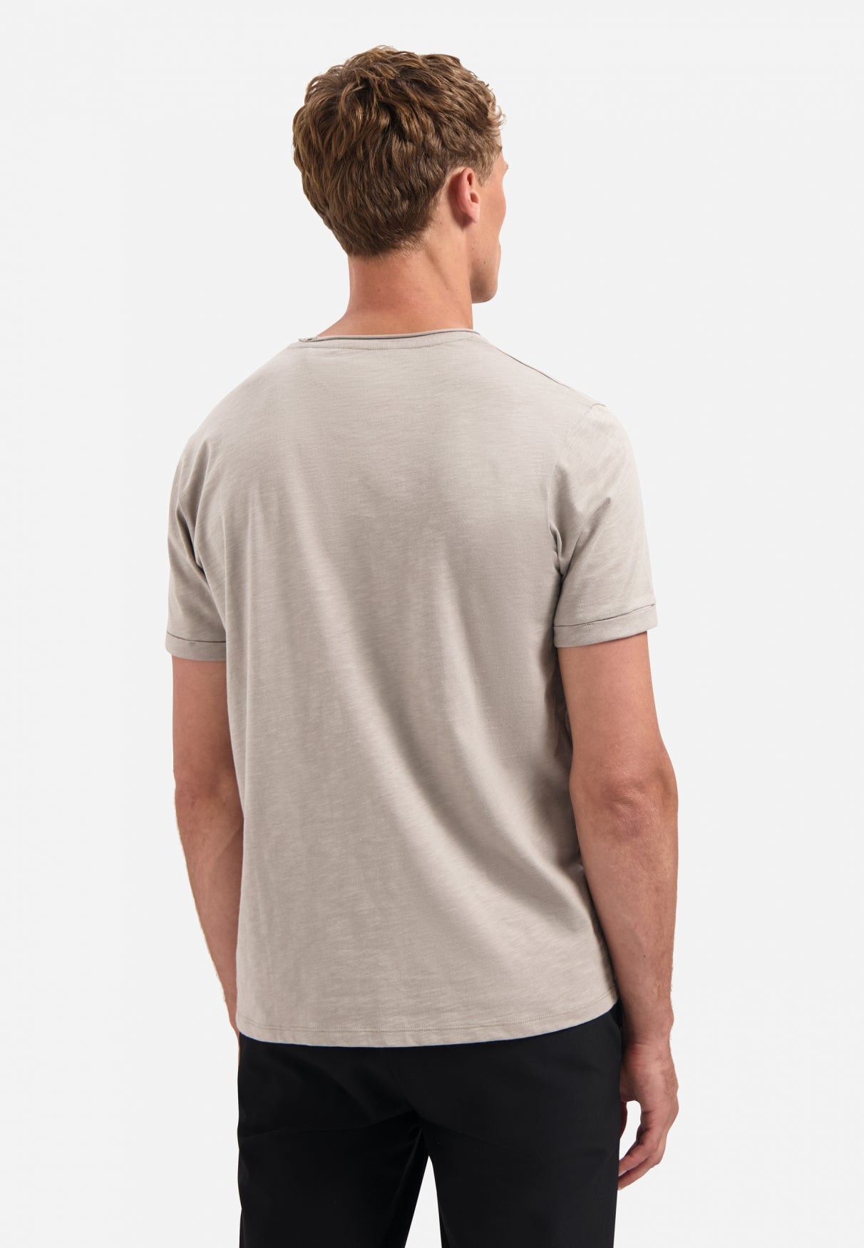 Slub T-shirt met ronde hals | Clay
