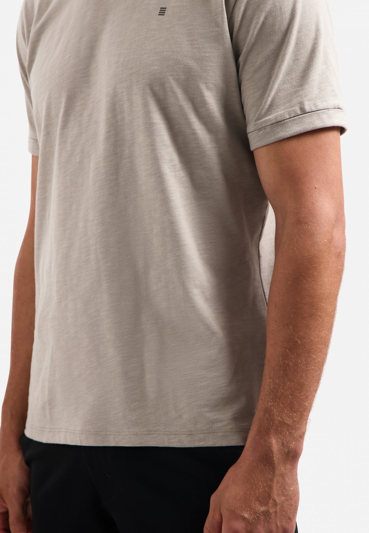Slub T-shirt met ronde hals | Clay