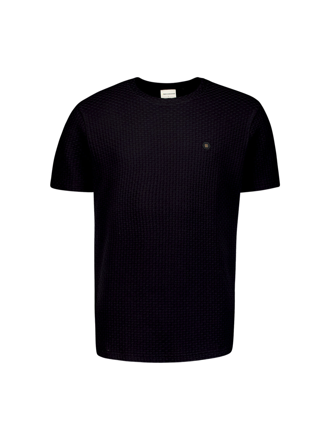 Gestructureerd T-shirt | Zwart