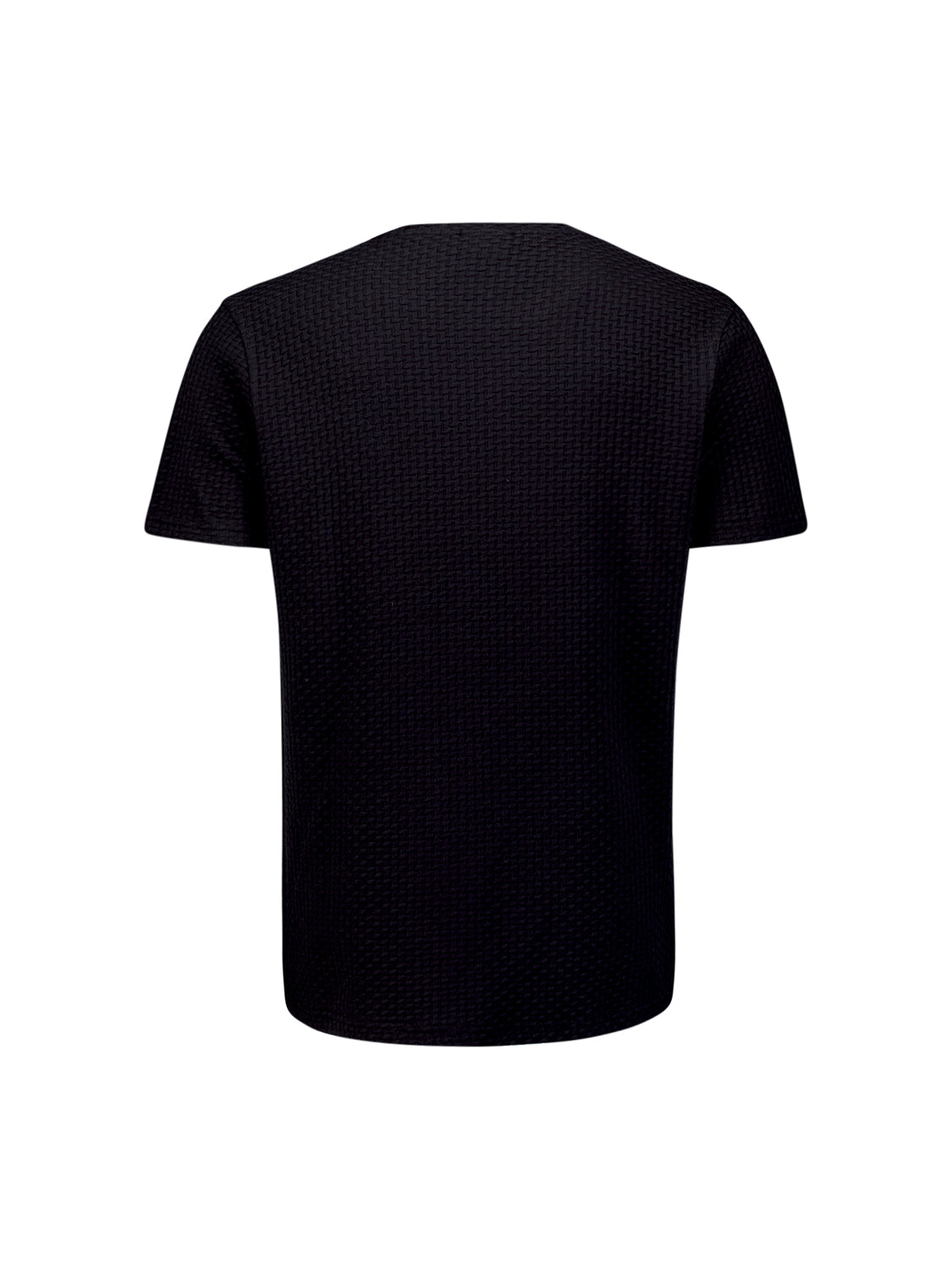 Gestructureerd T-shirt | Zwart
