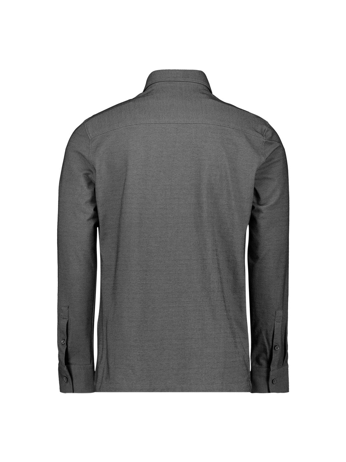 Jersey hemd in melange twillstructuur | Dark Grey