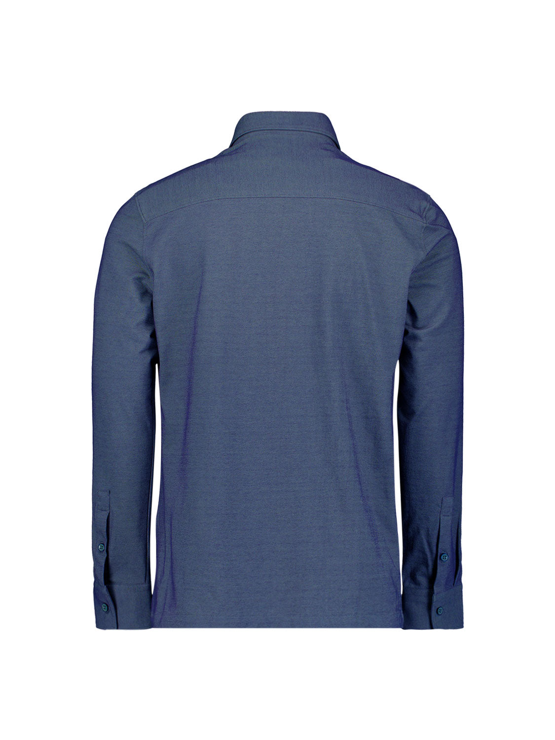Jersey hemd in melange twillstructuur | Washed Blue