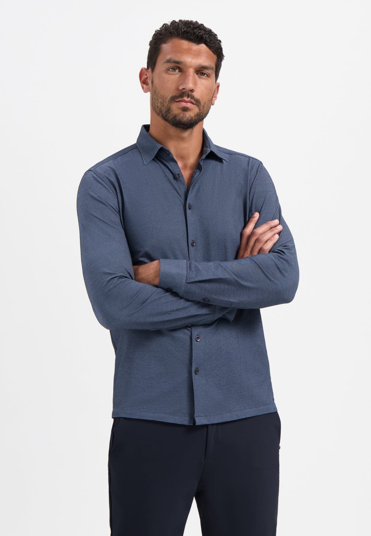 Shirt van Melange Jersey | Washed Blue