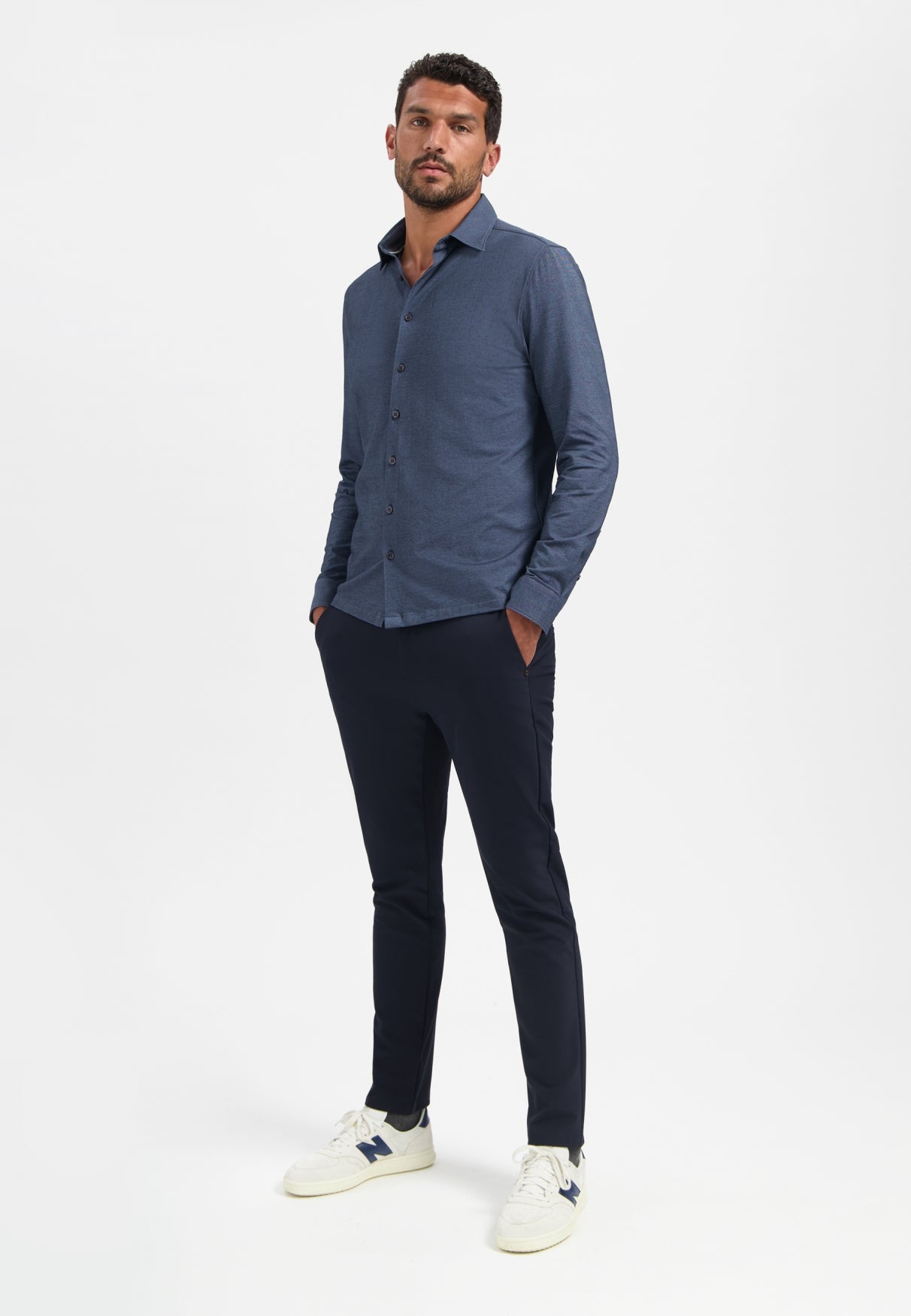 Shirt van Melange Jersey | Washed Blue